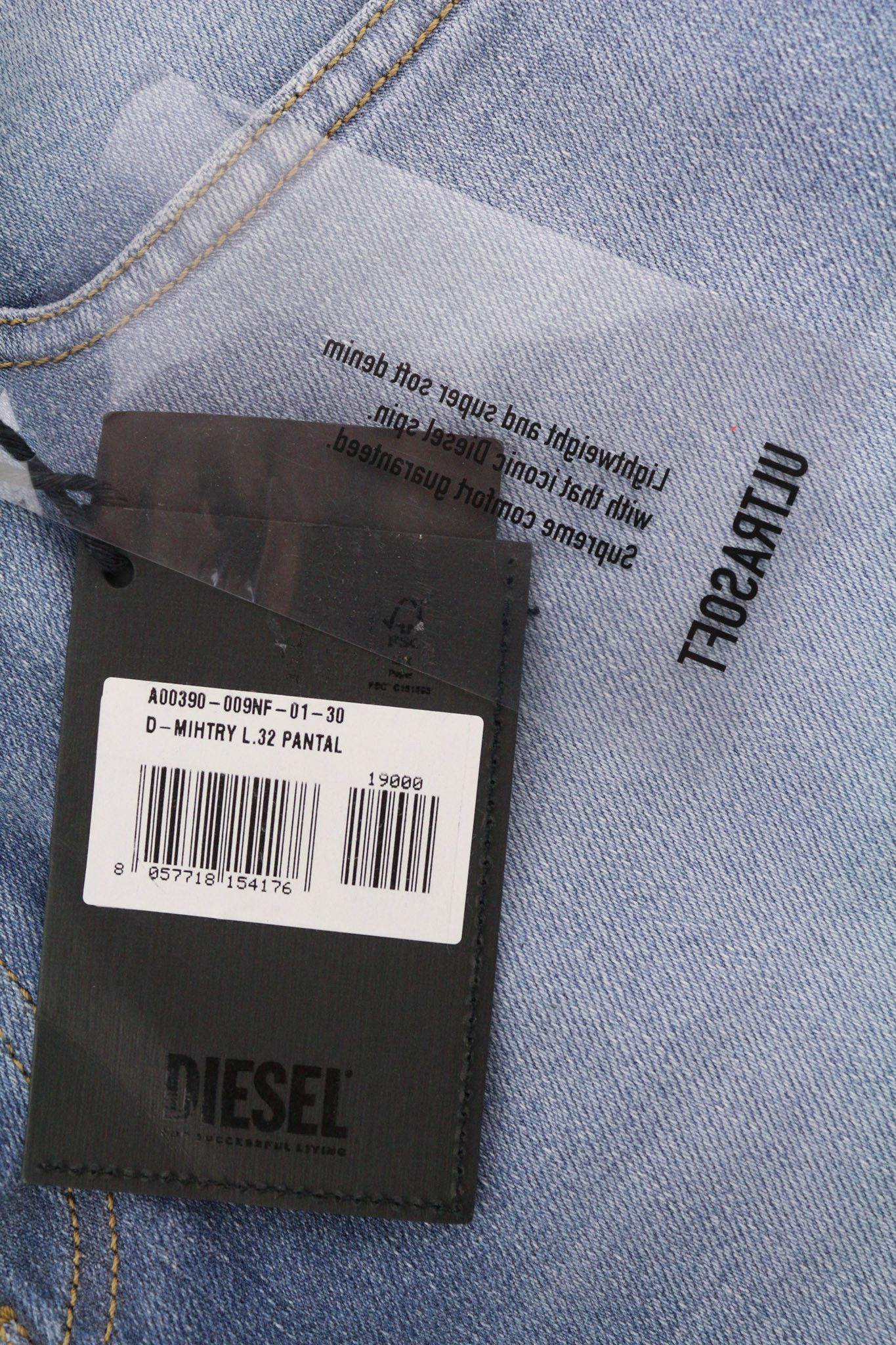 Diesel D-MIHTRY 009NF W30/L32 Straight Stretch Jeans 40184 Size US 30 / EU 46 - 7 Thumbnail