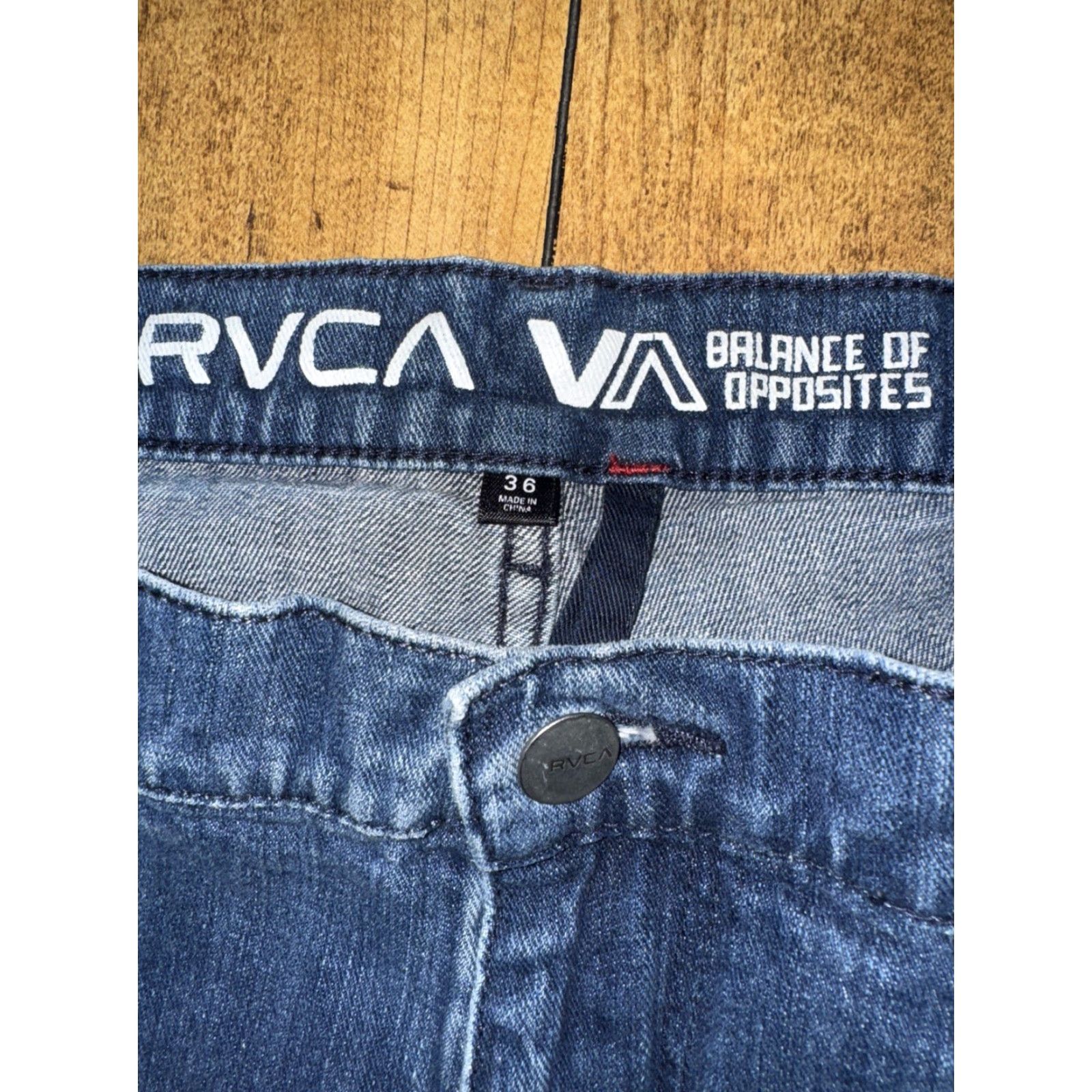 RVCA RVCA Jeans Men’s 36x30 Slim Straight Blue Denim Casual Skate Styleg Size US 36 / EU 52 - 5 Thumbnail