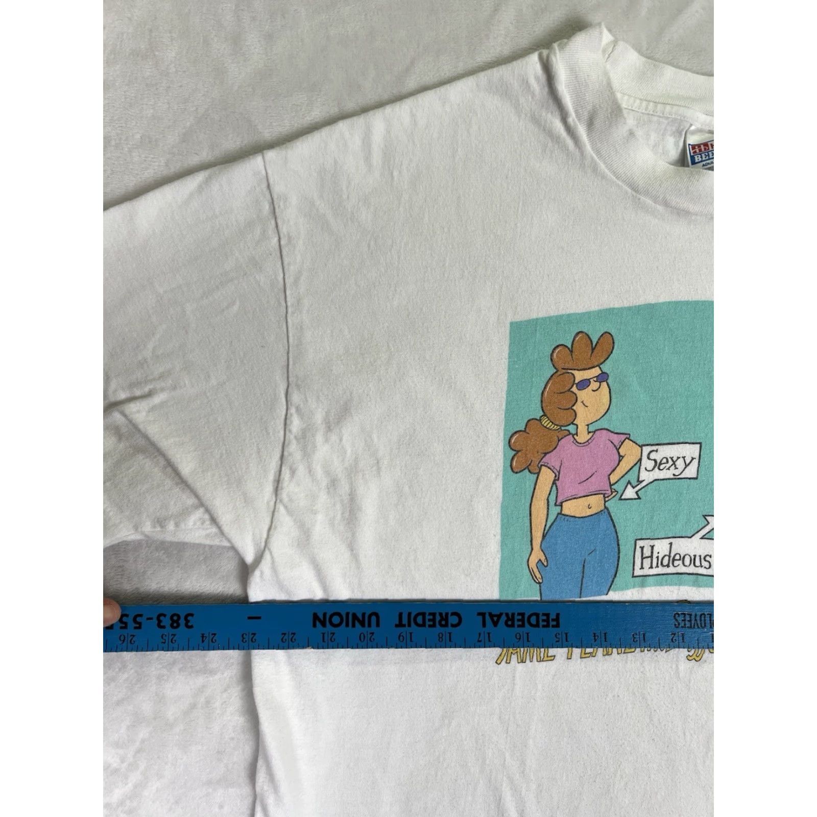 Hanes VINTAGE Hanes Dave Miller Comic T-Shirt XL “Same Planet Different World” Funny 90s Comics Men Short Sleeve Crew Neck White Cotton Size US XL / EU 56 / 4 - 6 Thumbnail