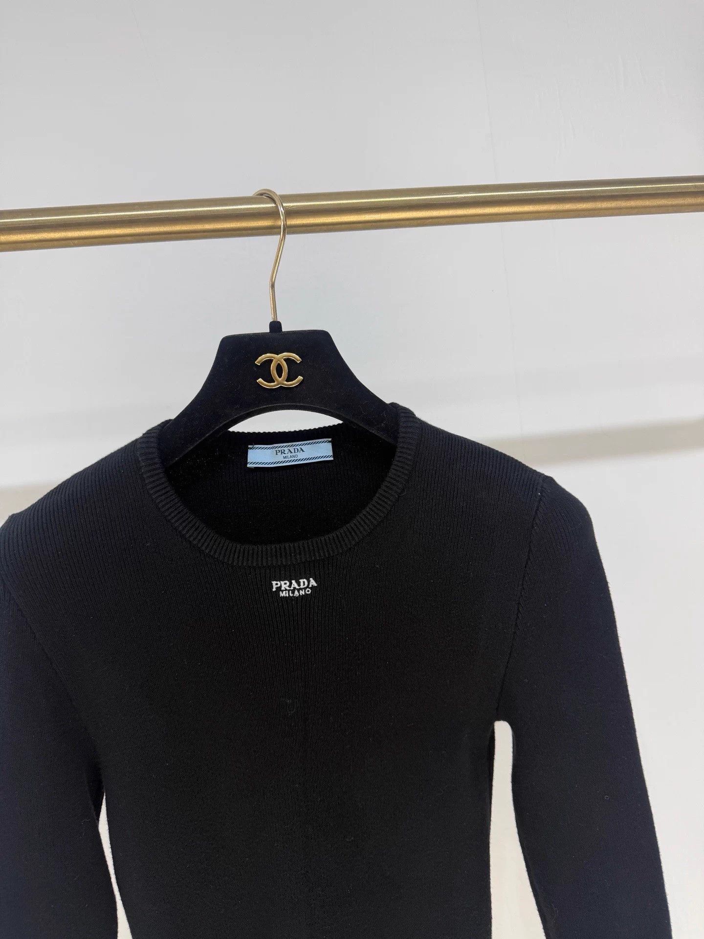 Prada Prada Small Logo Knit Top - New w/ Tags - Size 38 (S) Size S / US 4 / IT 40 - 2 Thumbnail