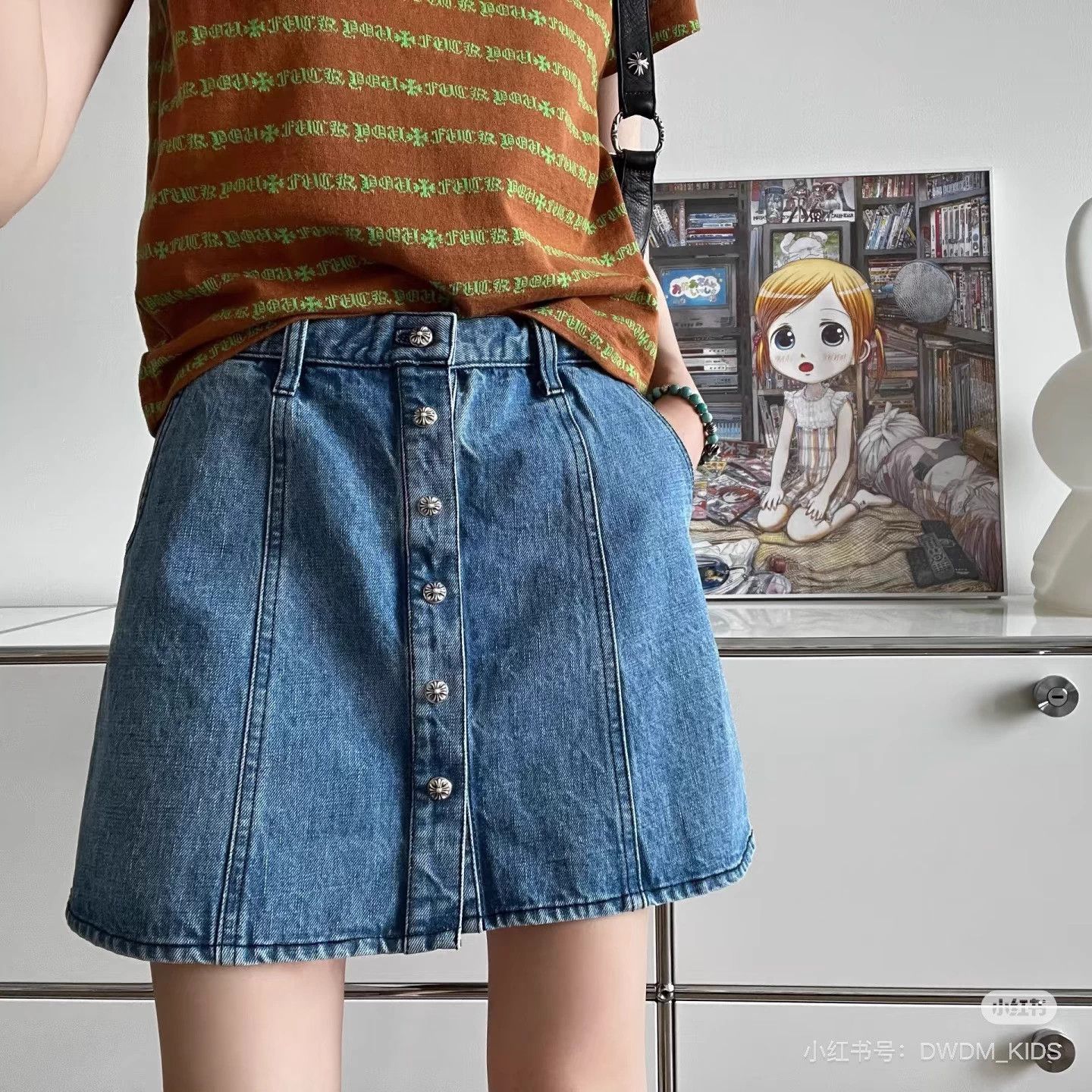 Chrome Hearts Chrome Hearts Light Blue Denim Skirt Silver Buckle S Size 25" / US 0 / IT 36 - 8 Thumbnail