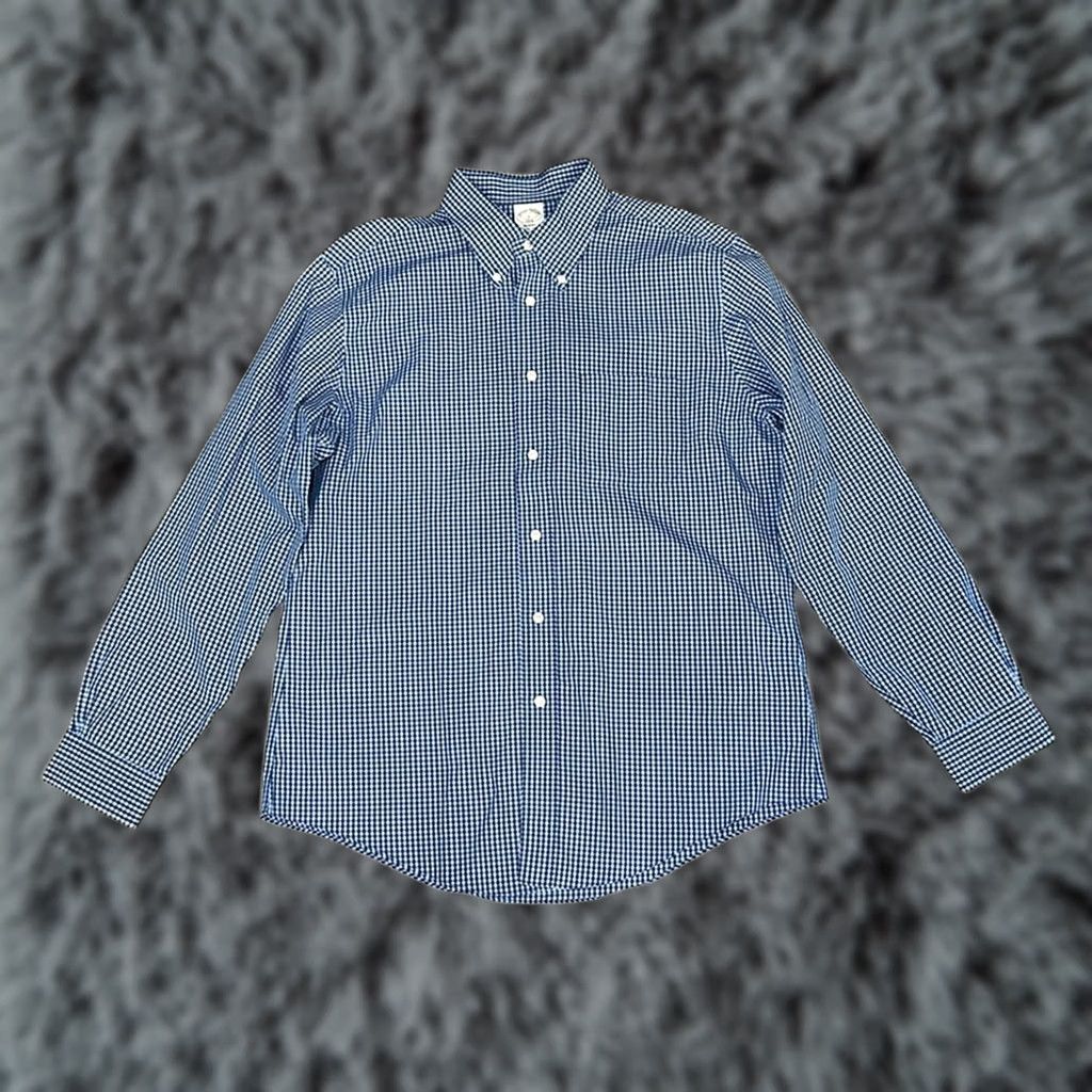Brooks Brothers Brooks Brothers Regent Non-Iron Checkered Gingham Long Sleeve Button Down L Men Blue Shirt Size US L / EU 52-54 / 3 - 1 Thumbnail