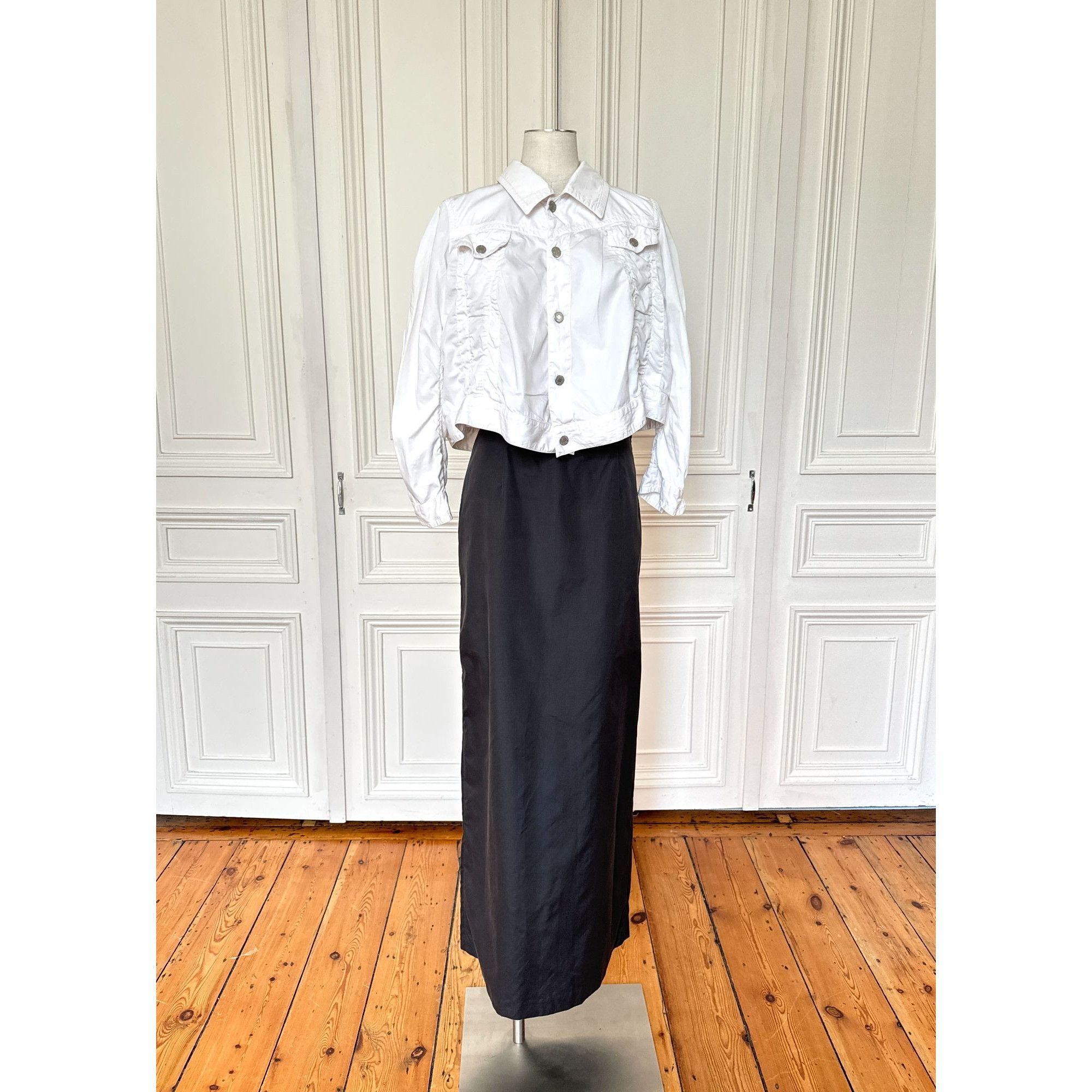 Jean Paul Gaultier White Cotton Cropped Jacket Size M / US 6-8 / IT 42-44 - 1 Thumbnail