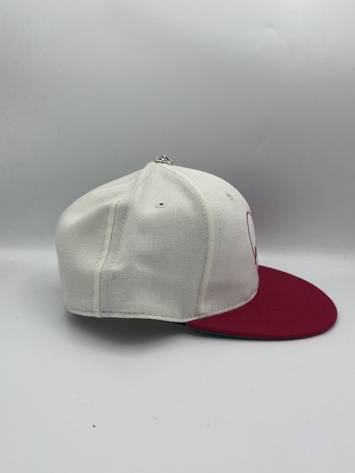 Chrome Hearts Chrome Hearts Wool Acrylic Serge Ivory/Red Fitted Hat Size ONE SIZE - 4 Thumbnail