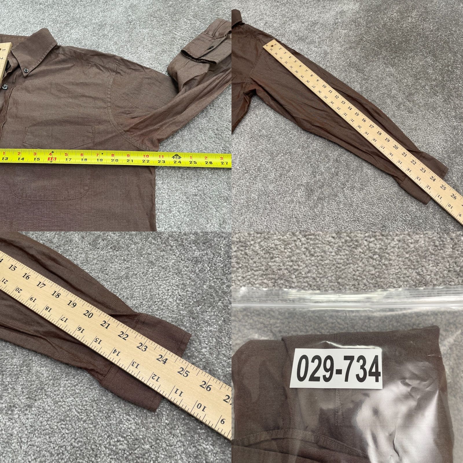 Club Room Club Room Shirt Mens 15 1/2 34/33 Brown Cotton Work Dress Oxford 80's Pinpoint Size 40R - 8 Thumbnail