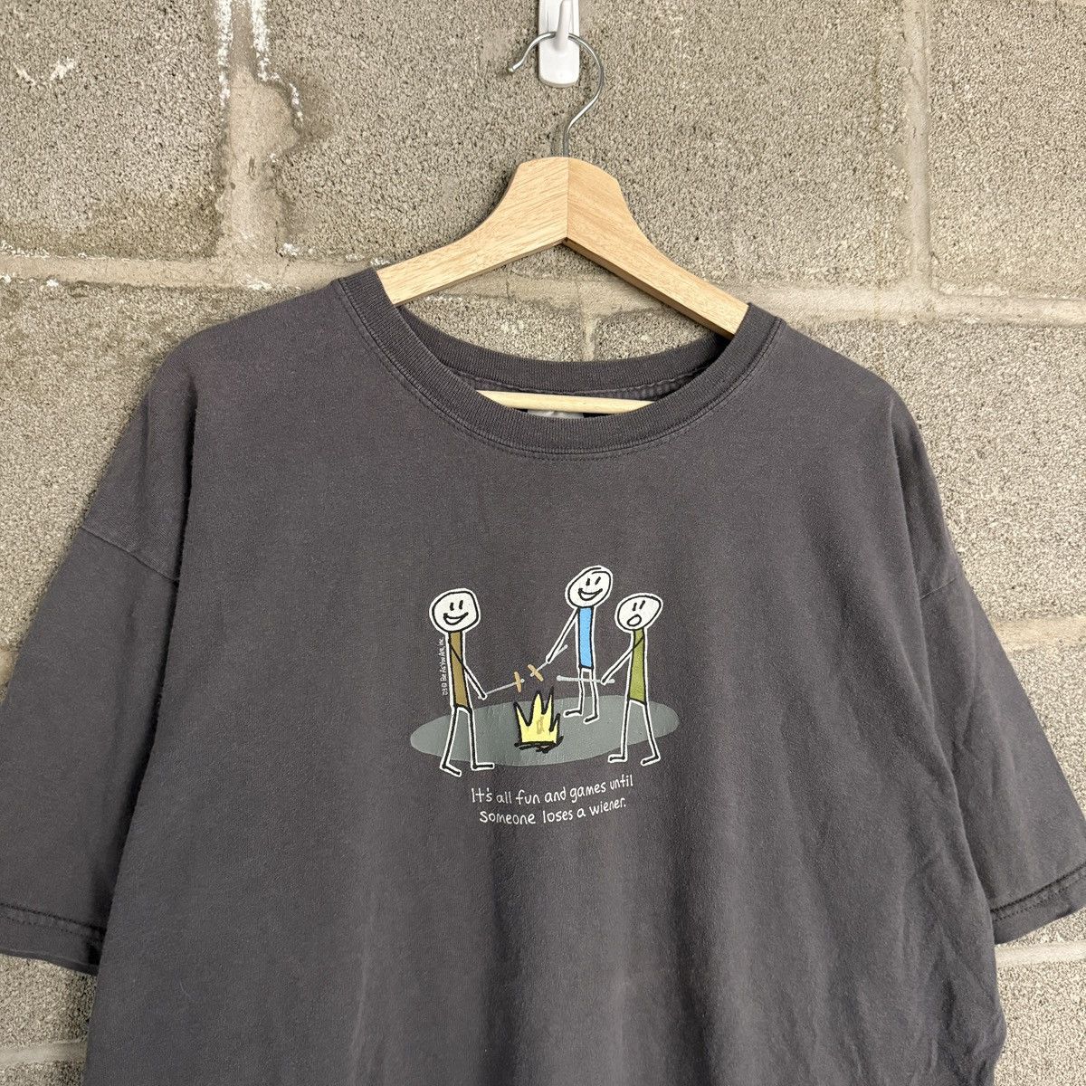 Gildan Vintage 2003 Y2K Gildan Funny Wiener Grey T-Shirt Mens XL Size US XL / EU 56 / 4 - 3 Thumbnail