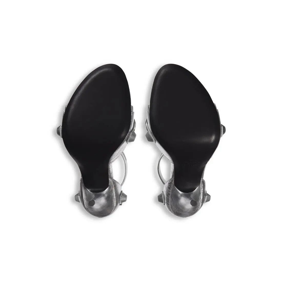 Balenciaga o1srvl11e0426 Cagole 110mm Sandals Metallized in Silver Size US 5 / IT 35 - 7 Thumbnail