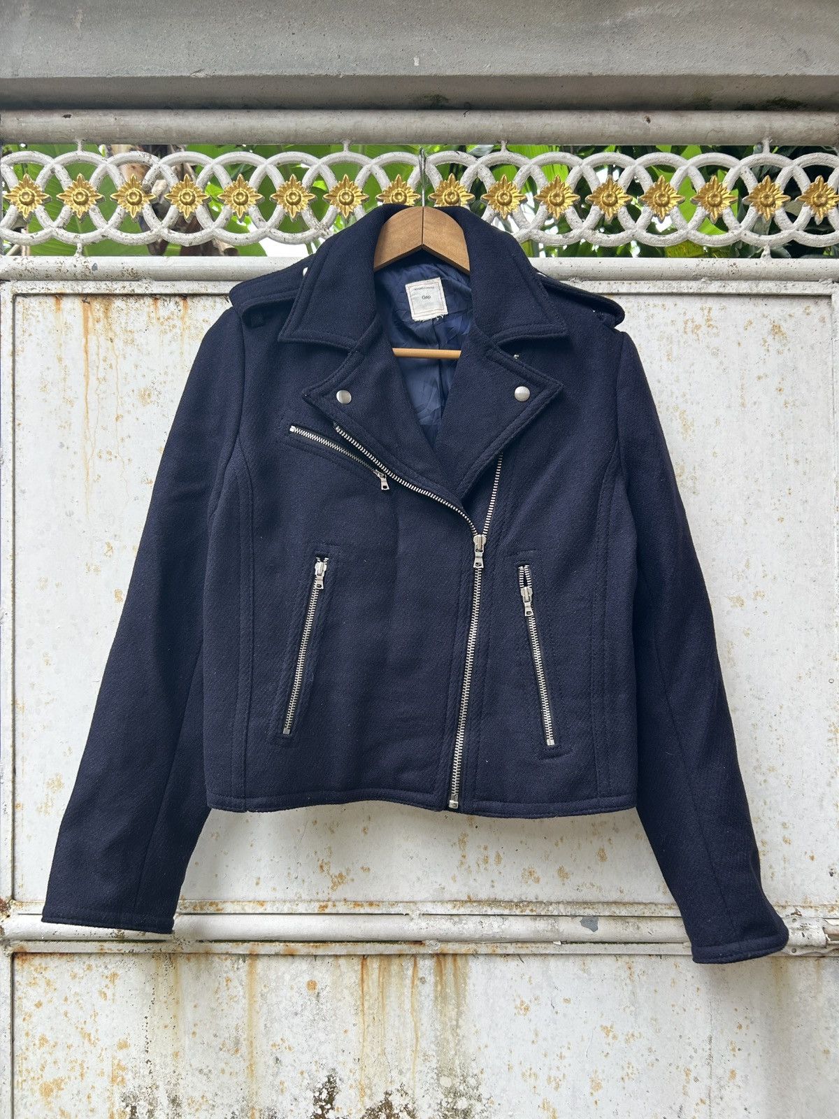 Gap Gap Jacket Navy wool biker jacket. Zipped Size US XXS / EU 40 - 1 Thumbnail