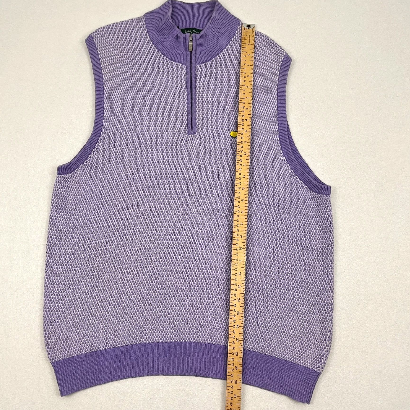 Vintage Masters Golf Sweater Vest Mens XL Purple Knit Bobby Jones Silk Cashmere Pullover Vest Size US XL / EU 56 / 4 - 4 Thumbnail