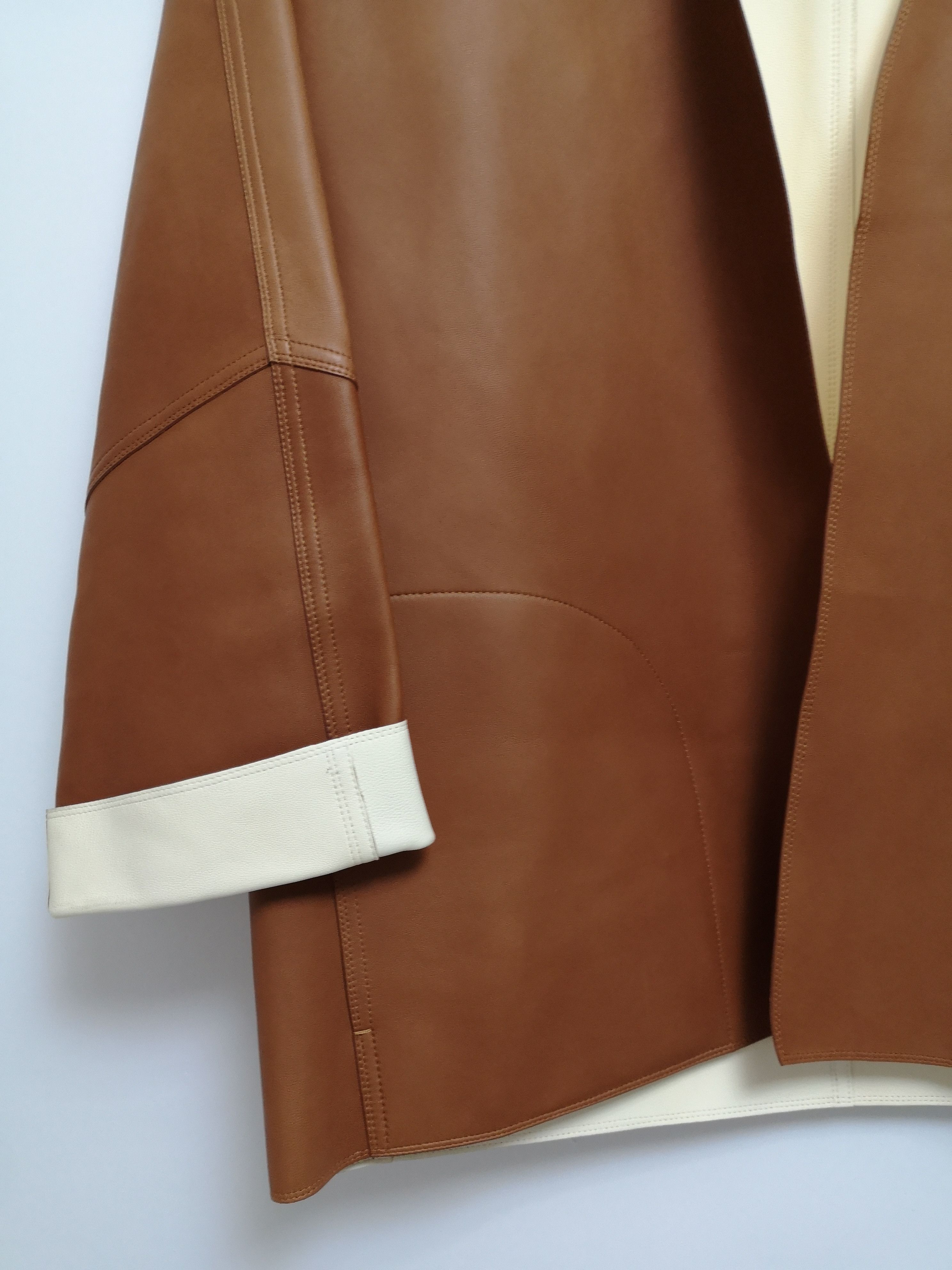 Loro Piana Reversible Touch Bonded Nappa Leather Kimono Style Jacket Size M / US 6-8 / IT 42-44 - 6 Thumbnail