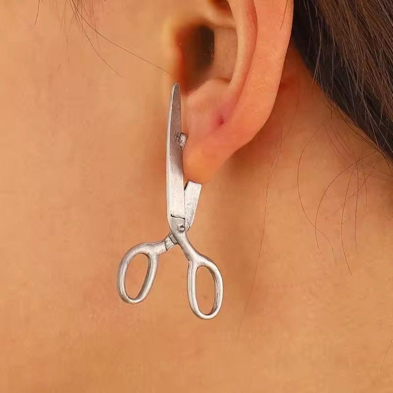 Jewelry Punk Aesthetic "Broken" Scissors Earrings Size ONE SIZE - 1 Thumbnail
