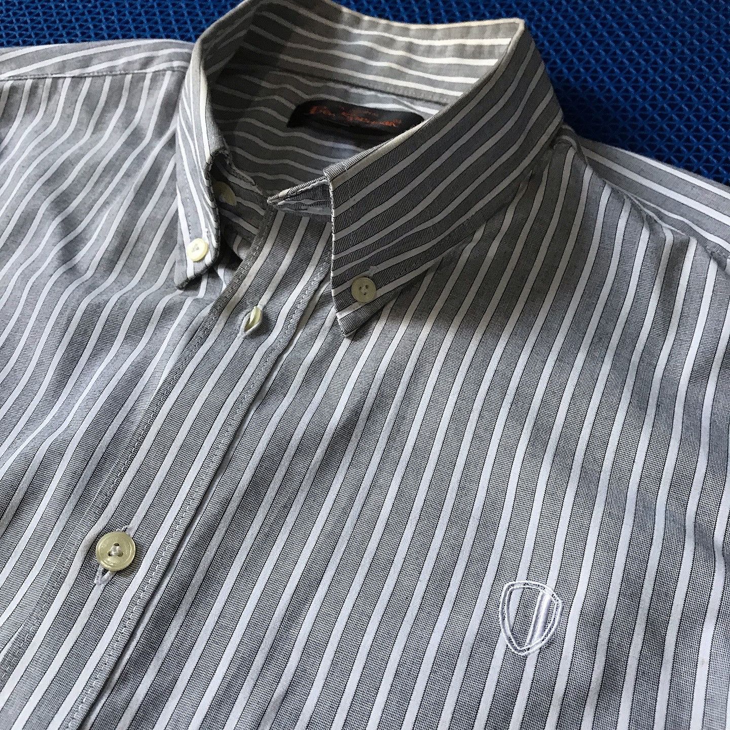 Ben Sherman × Vintage Ben Sherman Grey Stripes Shirt Button down 3 finger Colar Size US XL / EU 56 / 4 - 1 Thumbnail