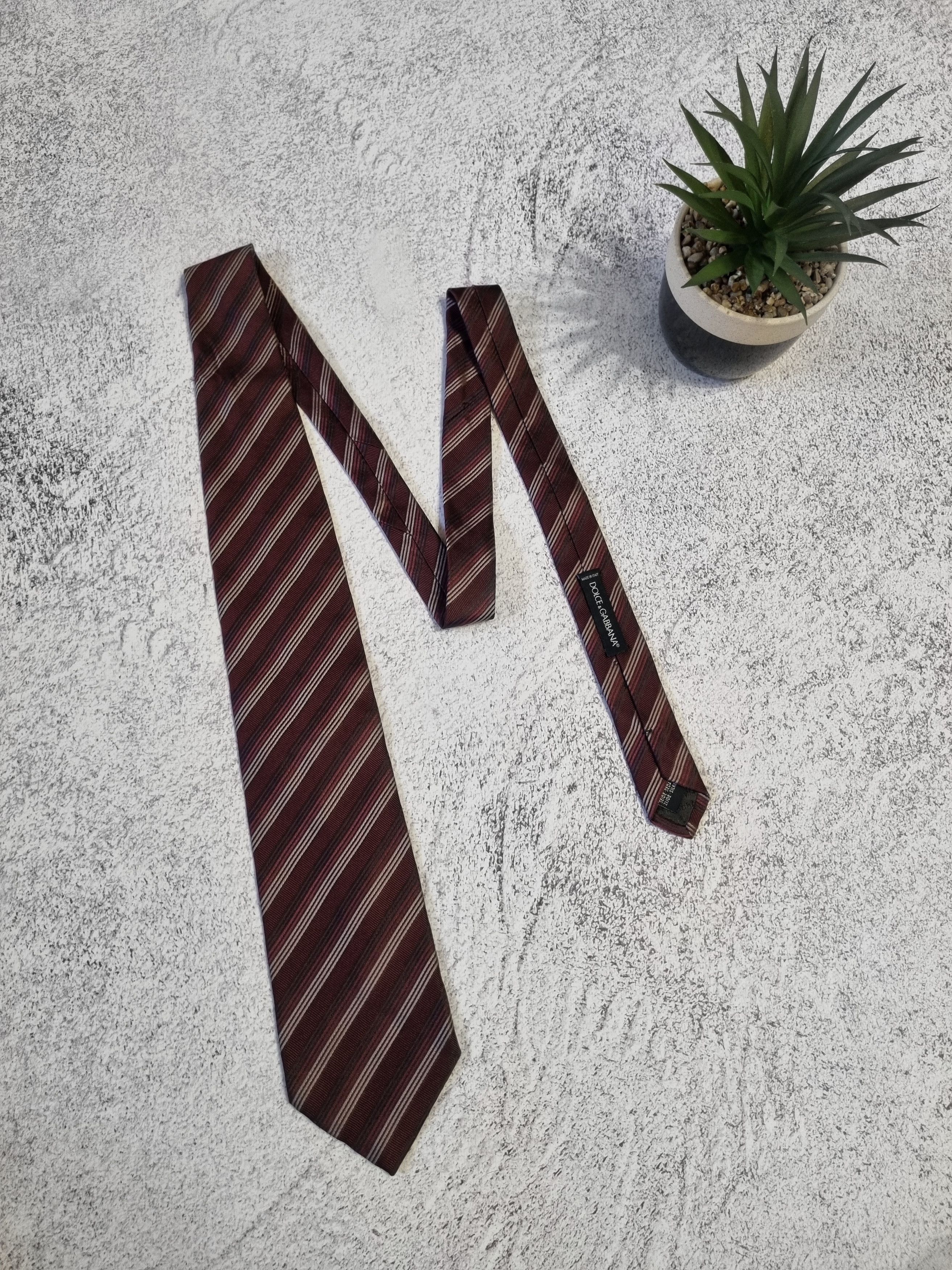 Dolce & Gabbana Beautiful Dolce & Gabbana Striped Silk Tie Size ONE SIZE - 1 Thumbnail