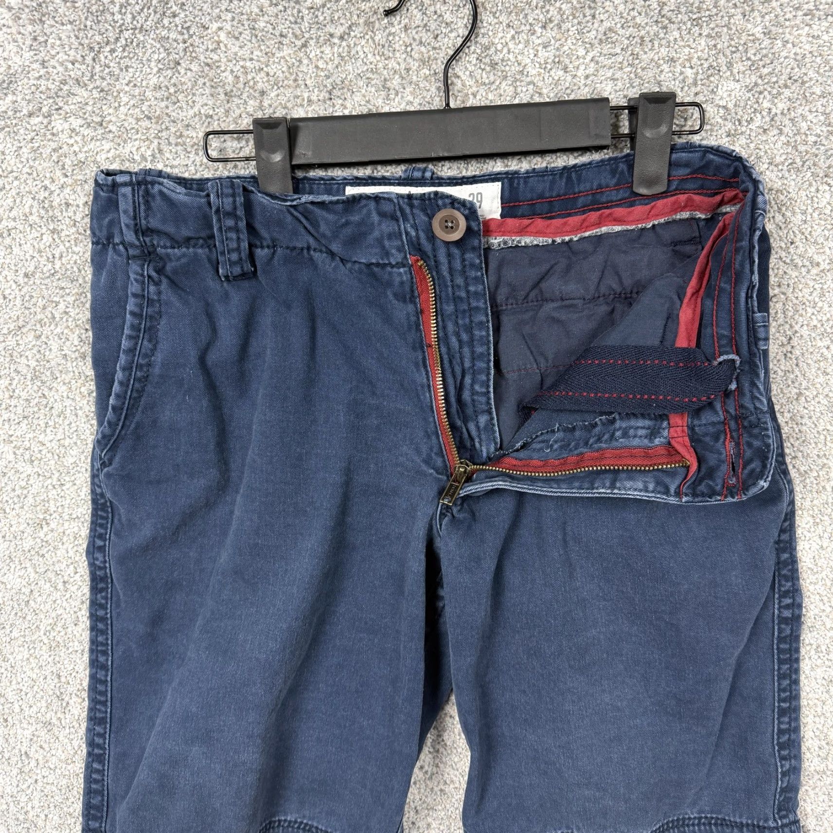 Aeropostale Aeropostale Chino Shorts Mens 29 Regular Flat Front Navy Blue Canvas 10 Inseam Pocket Drawstring Casual Style Fashion Shorts Mens Size US 29 - 6 Thumbnail