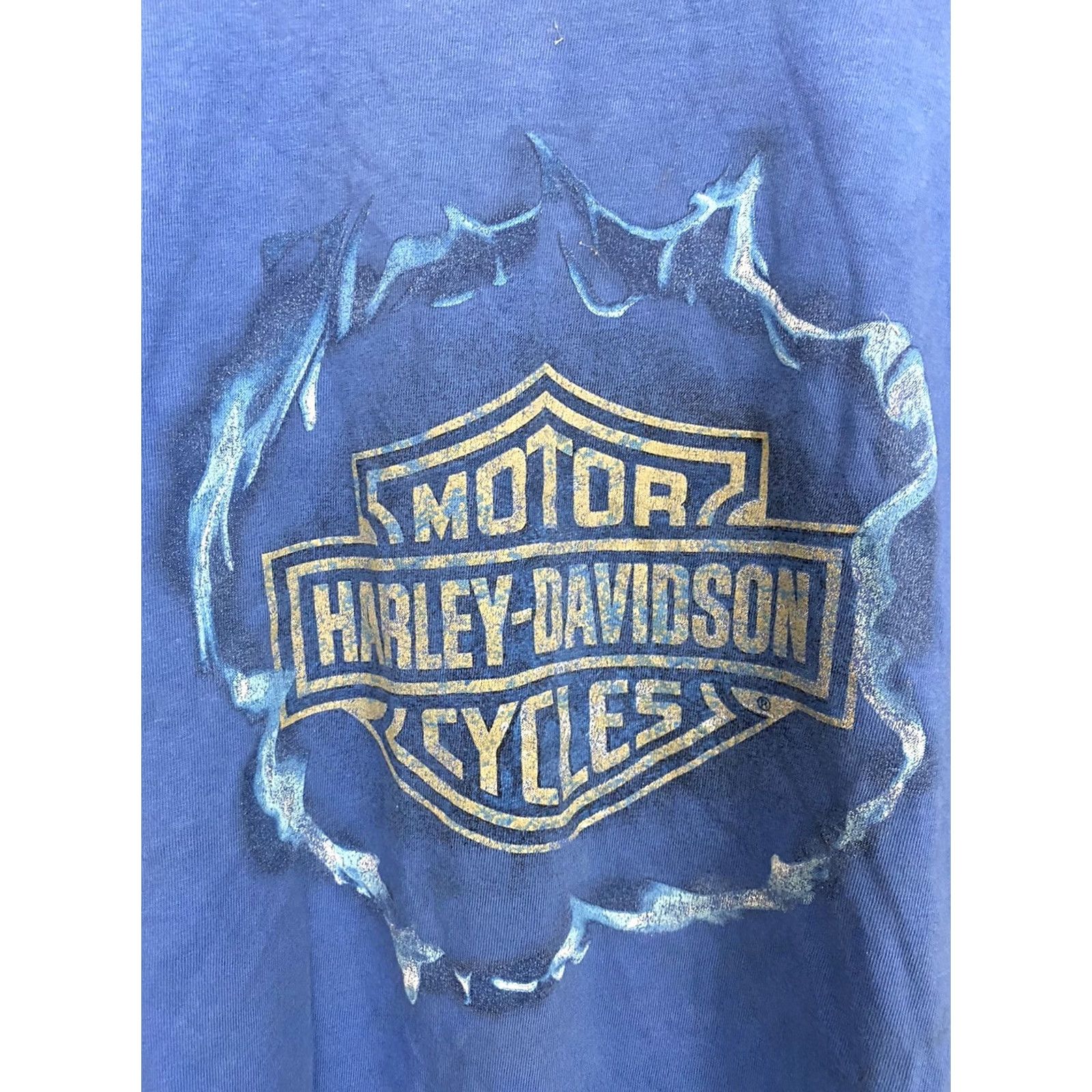 Harley Davidson Harley-Davidson T-Shirt Big Shield Graphic Blue XL USA Mens Shirt Sized XL VTG Stitch Short Sleeve Regular Fit Size US XL / EU 56 / 4 - 4 Thumbnail