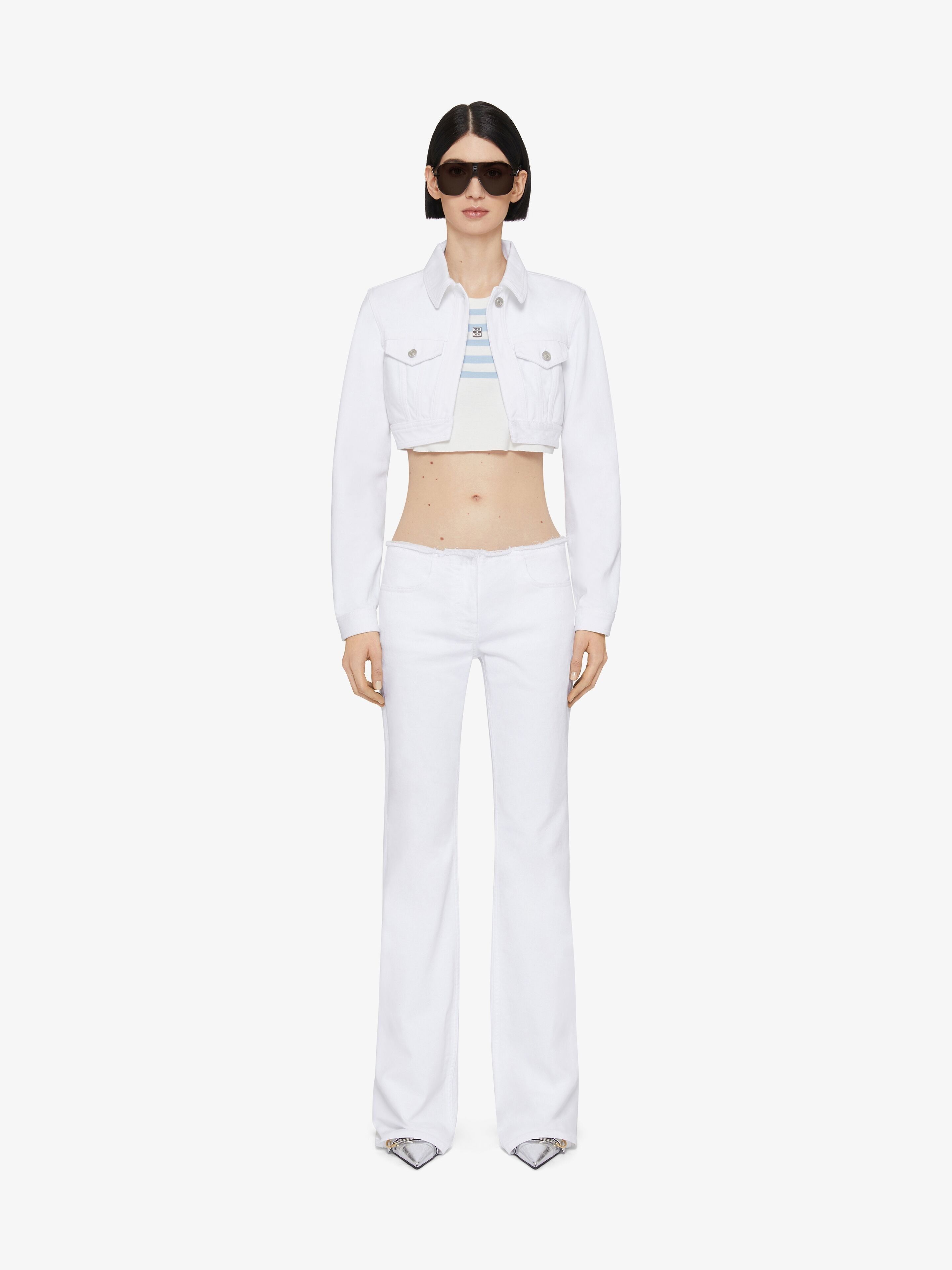 Givenchy o1w1db10825 Low Waist Denim Pants Without Waistband in White Size 27" / US 4 / IT 40 - 2 Thumbnail