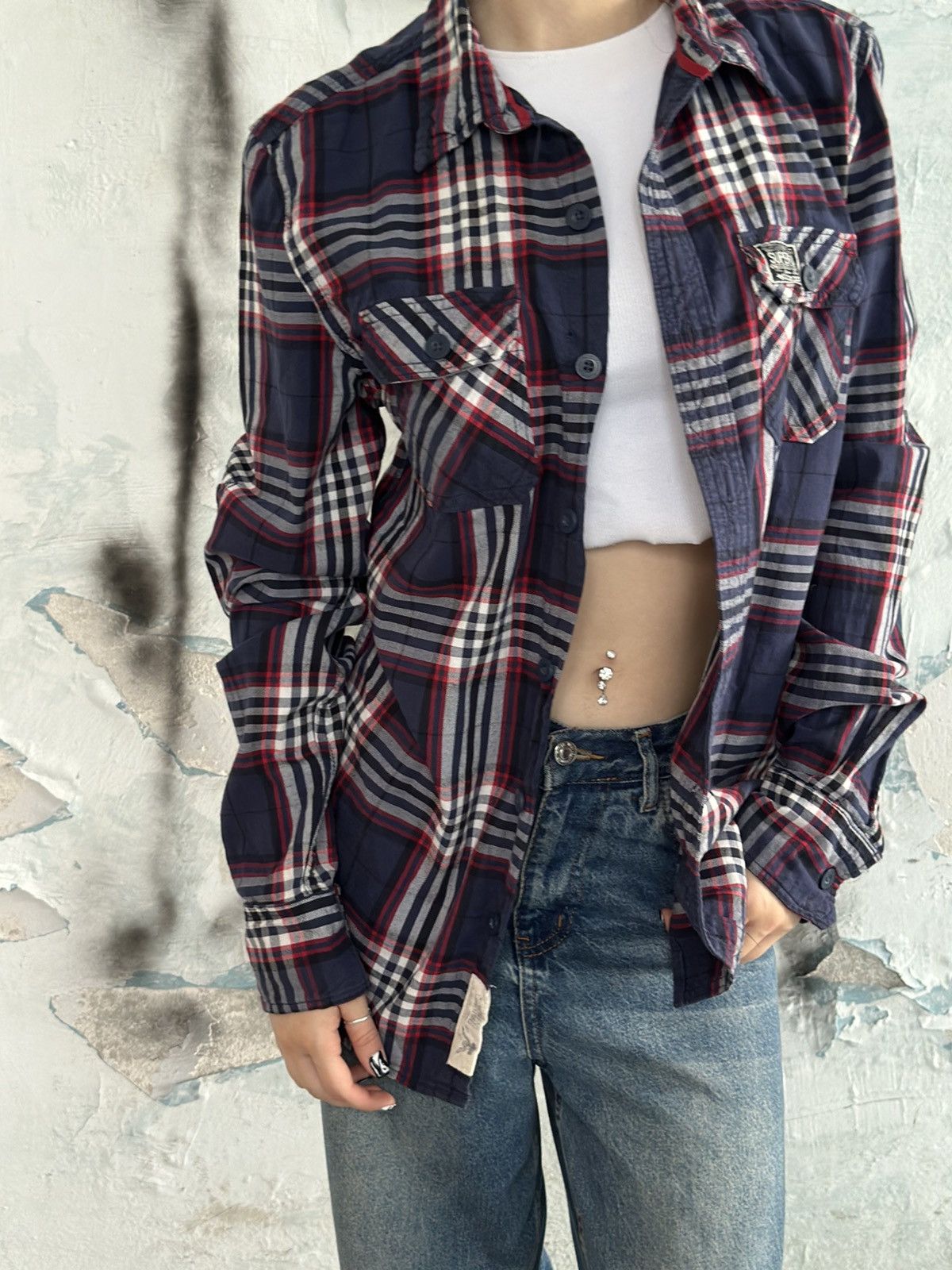 Superdry VTG Checked Shirt Super-dry Size M Dark Blue Y2K 00s USA Size US M / EU 48-50 / 2 - 3 Thumbnail