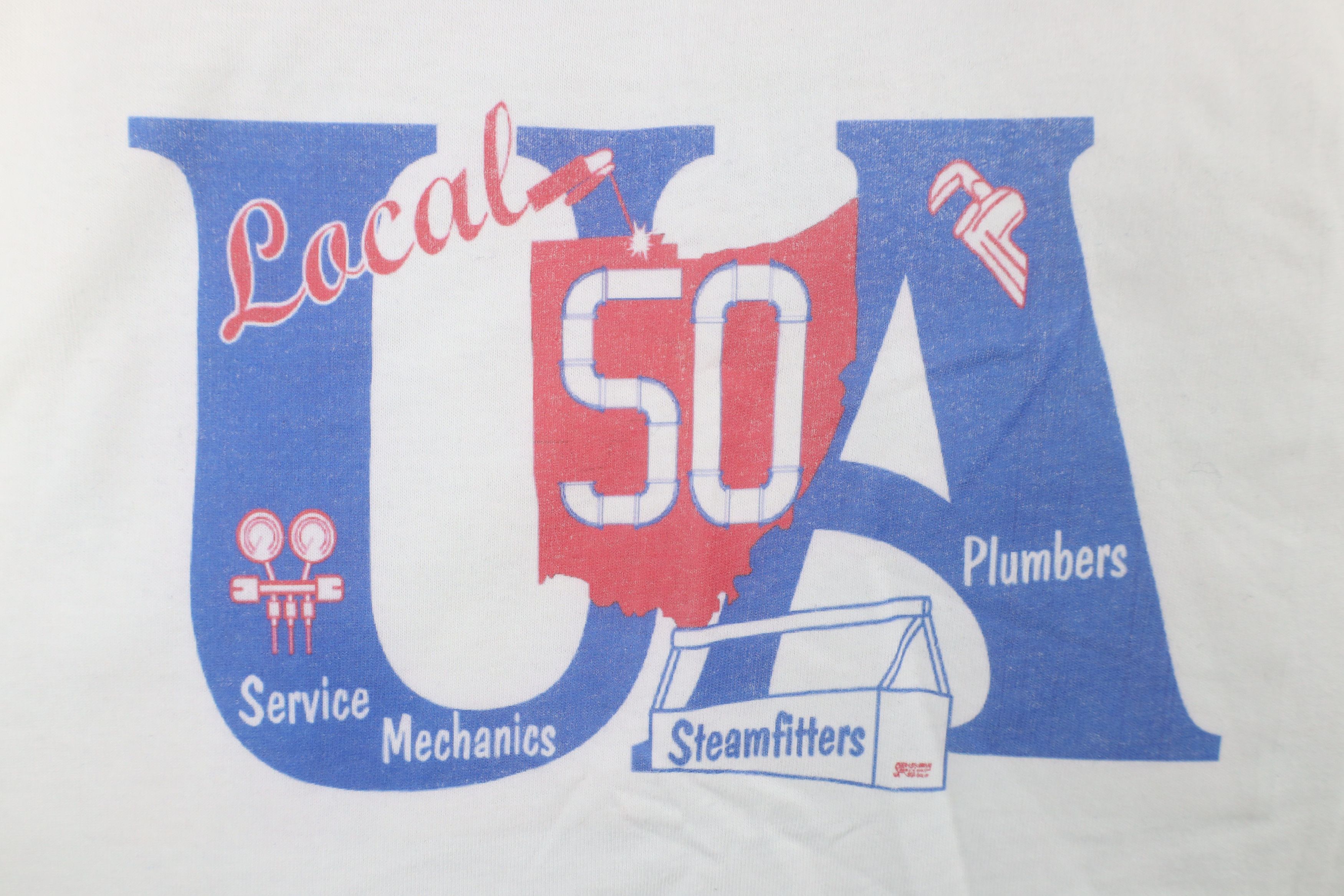 Vintage Vintage 90s Union Steamfitters Plumbers Union T-Shirt USA Size US XL / EU 56 / 4 - 4 Thumbnail
