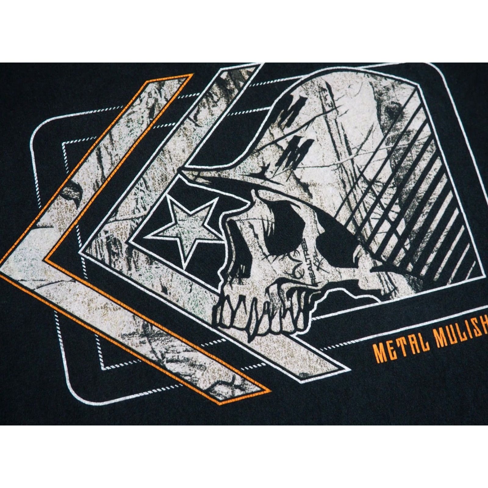 Metal Mulisha Y2k 2000s Metal Mulisha Realtree Skull Skate Faded Black Tee T-Shirt Mens XL Size US XL / EU 56 / 4 - 4 Thumbnail