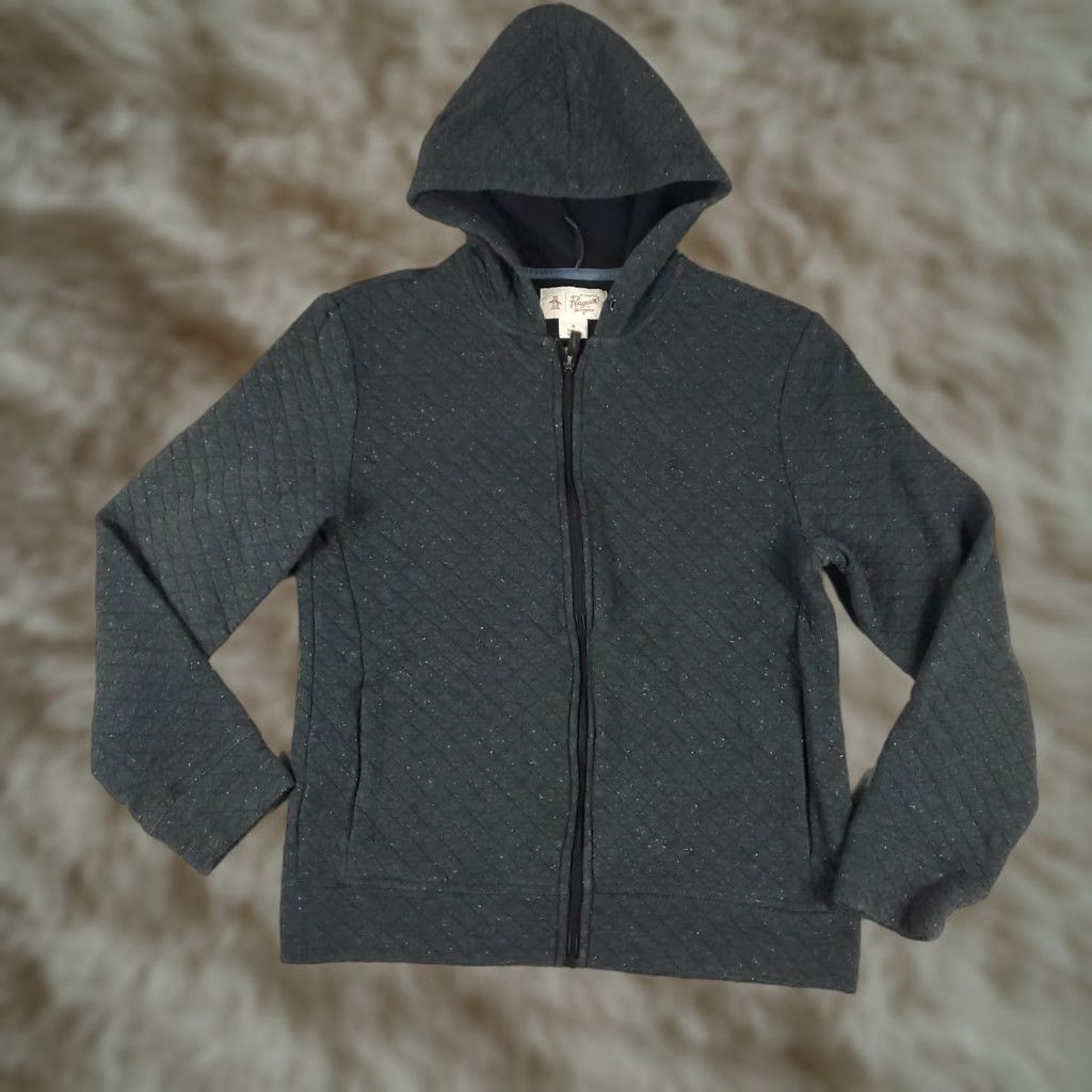 Vintage Penguin Hoodie Mens Medium Blue Full Zip Sweatshirt Regular Fit Size US M / EU 48-50 / 2 - 1 Thumbnail