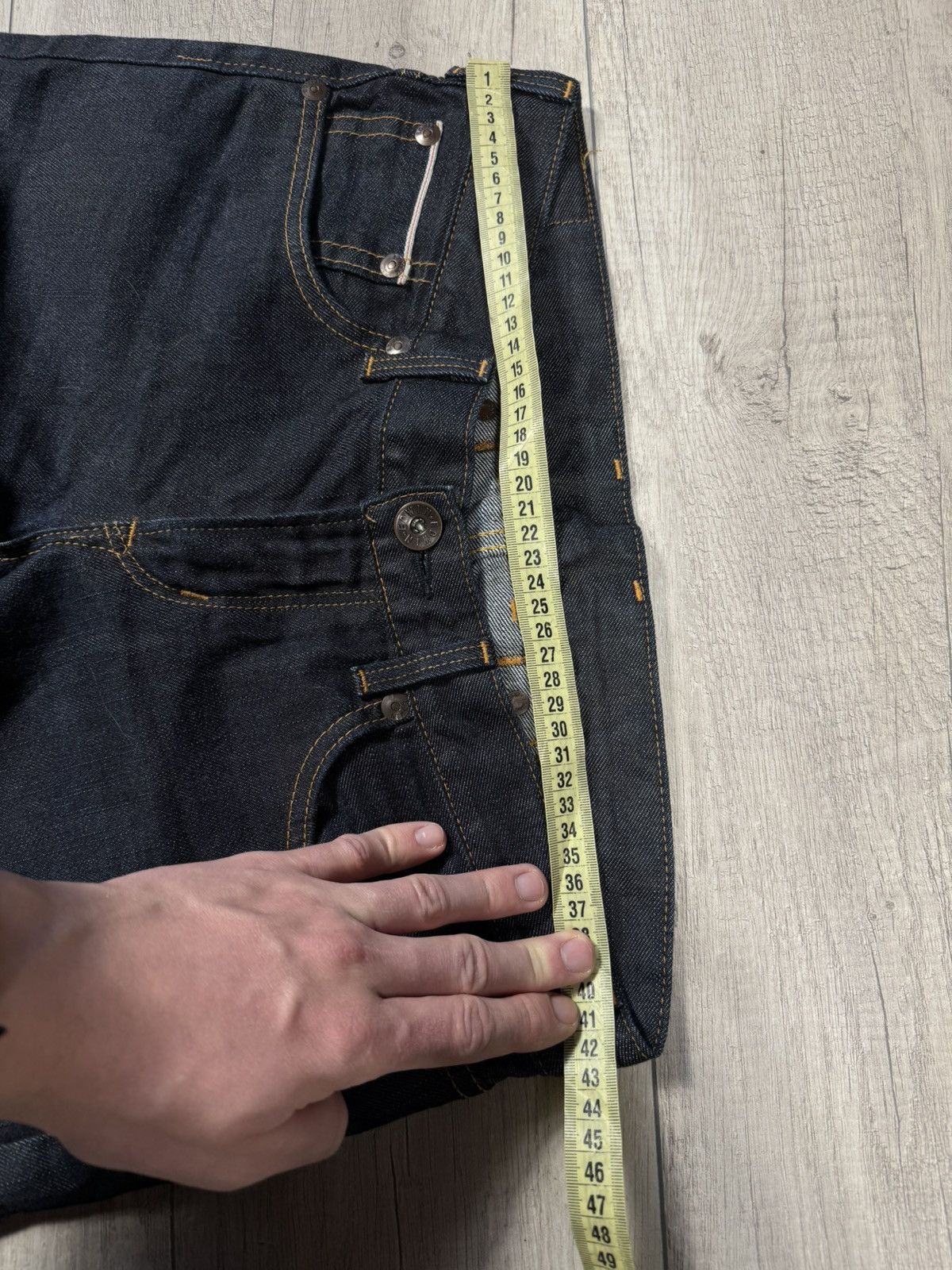 Edwin EDWIN LS555 Made In Japan Vintage Selvedge Navy Jeans Size US 30 / EU 46 - 13 Thumbnail