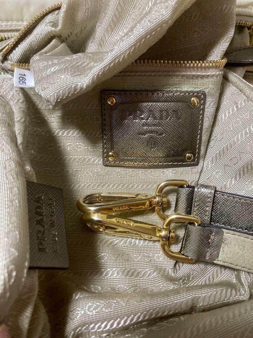 Prada Prada - Shoulder Bag Crossbody White Nylon Leather Gold Size ONE SIZE - 10 Thumbnail
