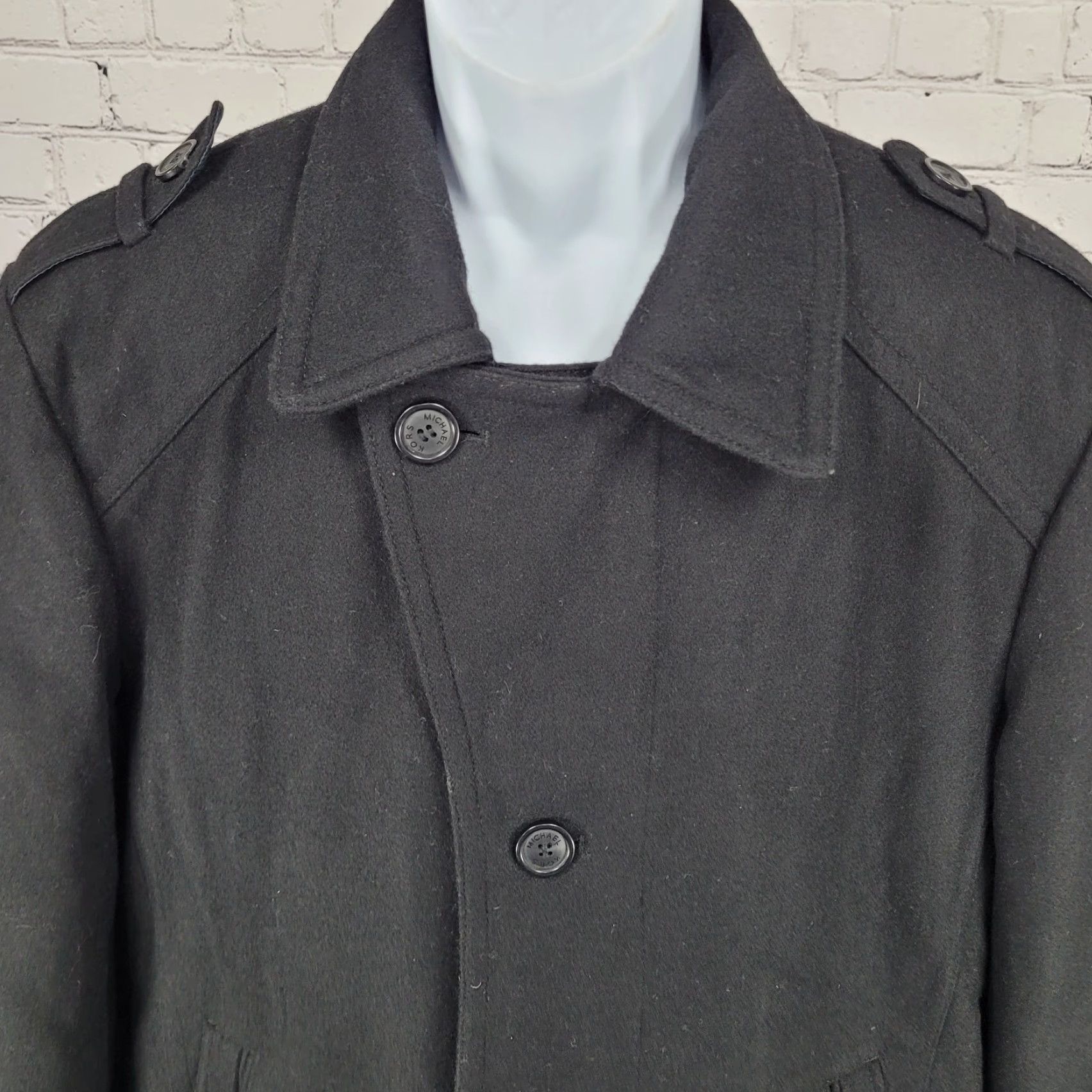 Michael Kors Michael Kors Mens Coat LT Black Wool Blend Insulated Quilted Lining Buttoned Size US L / EU 52-54 / 3 - 7 Thumbnail