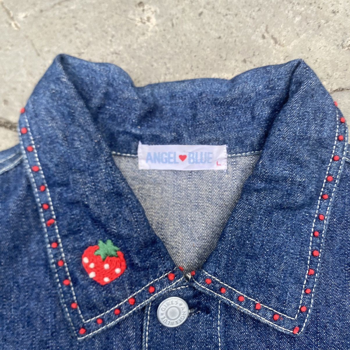 90s Angel Blue Embroidered Denim Jacket