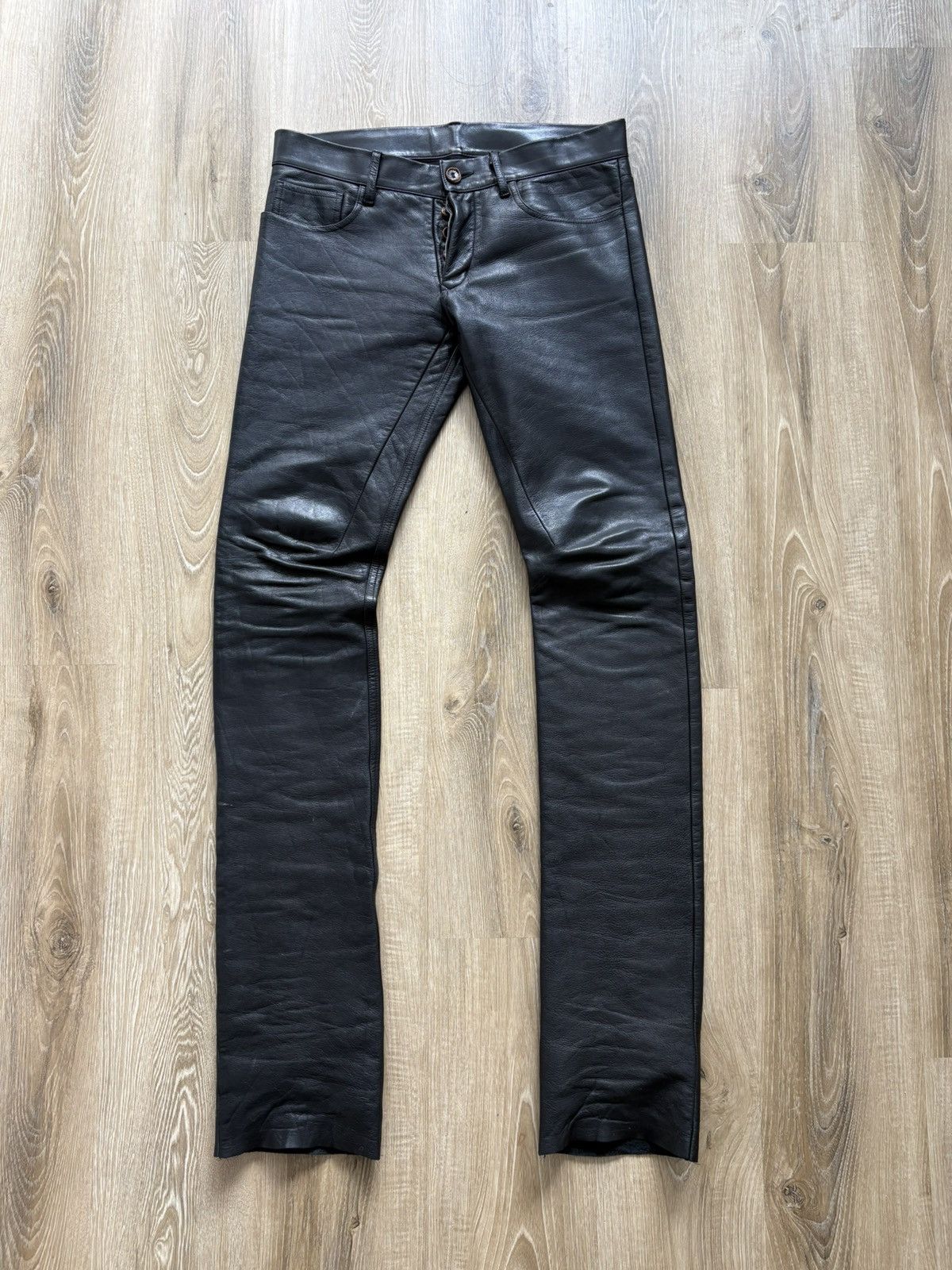Rick Owens Crust 2009 Detroit leather calfskin pants Size US 32 / EU 48 - 1 Thumbnail