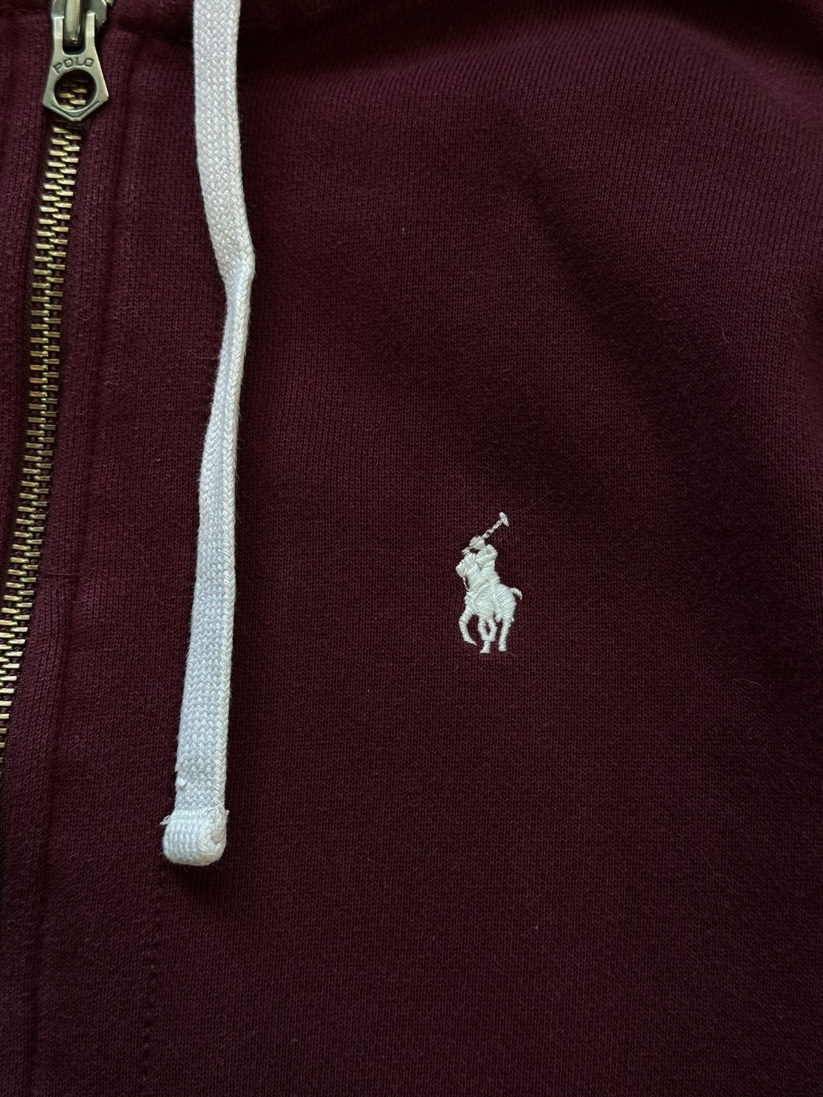 Designer × Polo Ralph Lauren Polo Ralph Lauren burgundy full zip heavy cotton hoodie Y2K Size US S / EU 44-46 / 1 - 4 Thumbnail