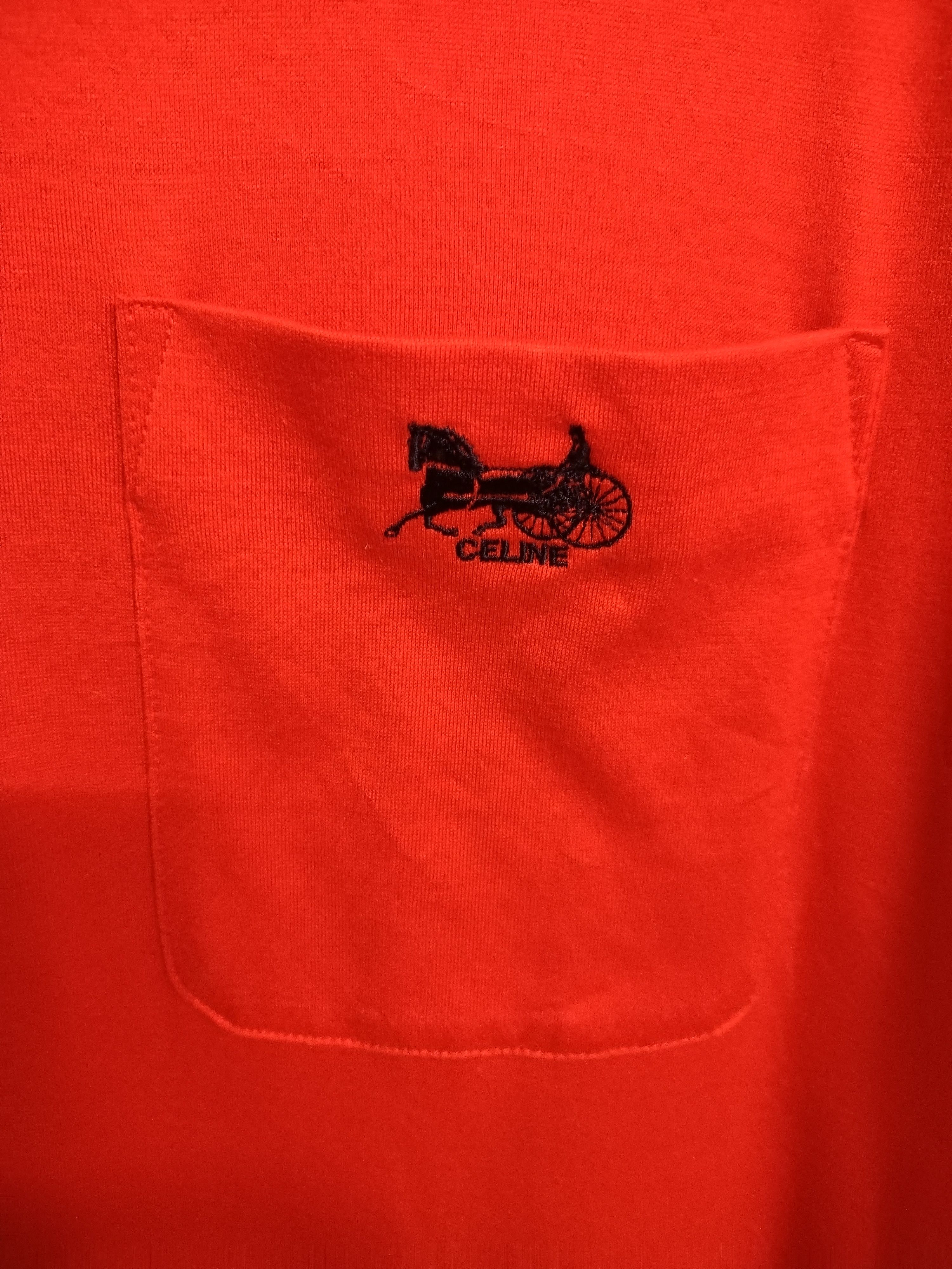 Celine × Designer × Vintage SEND OFFER~Iconic Vintage Celine Classic Logo Pocket T Shirt Size US M / EU 48-50 / 2 - 5 Thumbnail