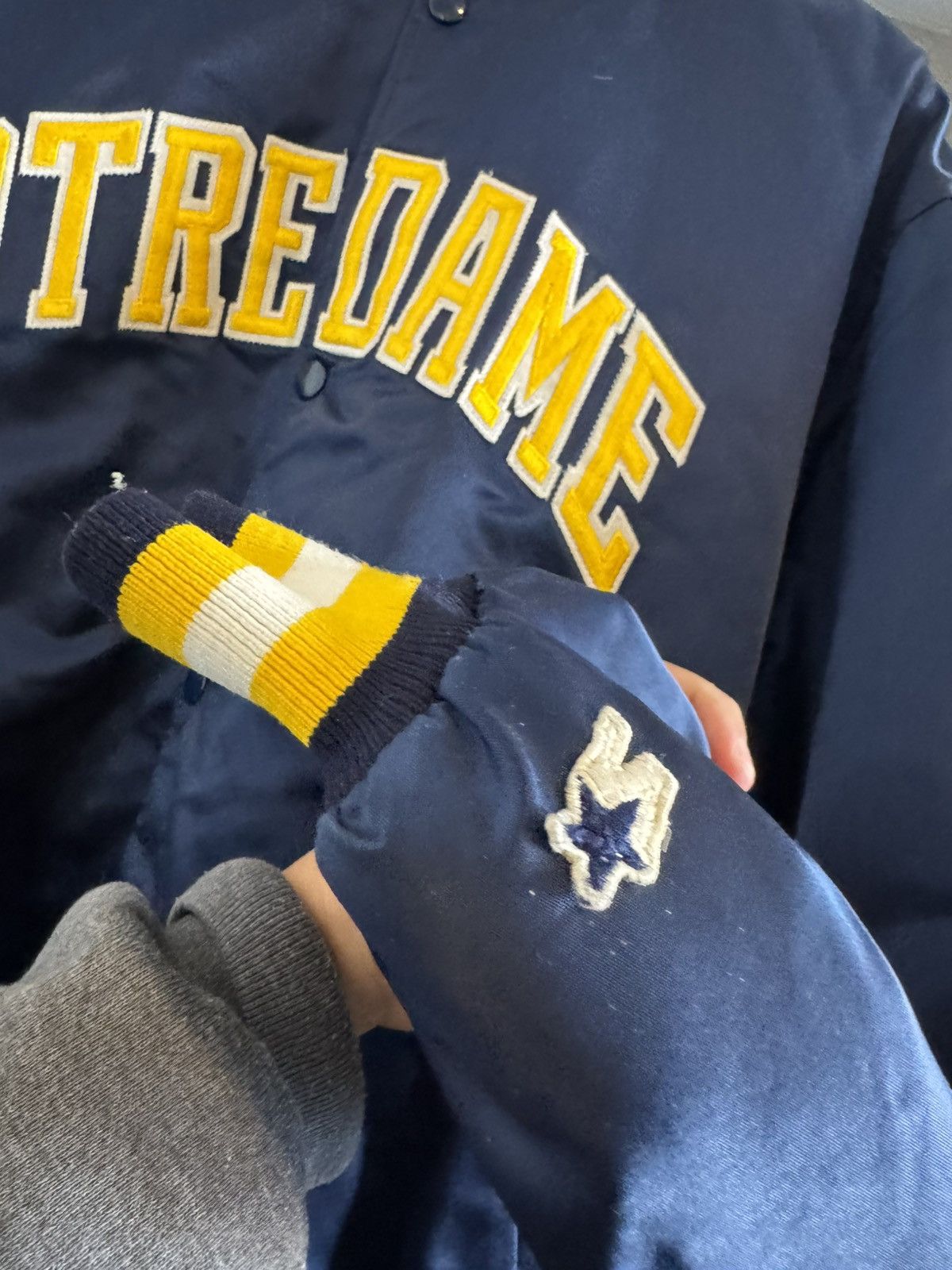 Starter Vintage Norte Dame Starter Satin jacket size XL Size US XL / EU 56 / 4 - 4 Thumbnail