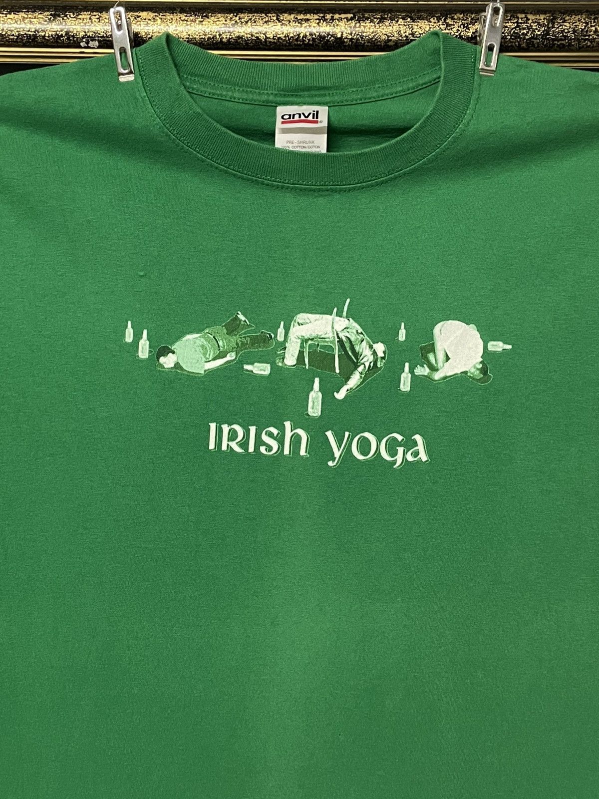 Japanese Brand Vintage 1990s How Irish Yoga Drunk Graphic Artwork Tshirt Size US L / EU 52-54 / 3 - 3 Thumbnail