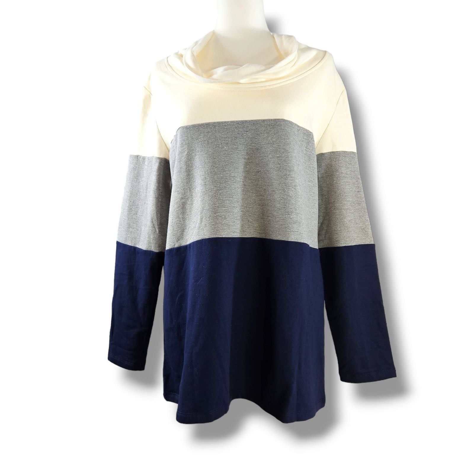 Other EUC Real Comfort Colorblock Soft Cozy Cowlneck Top Sz. L Size L / US 10 / IT 46 - 2 Thumbnail