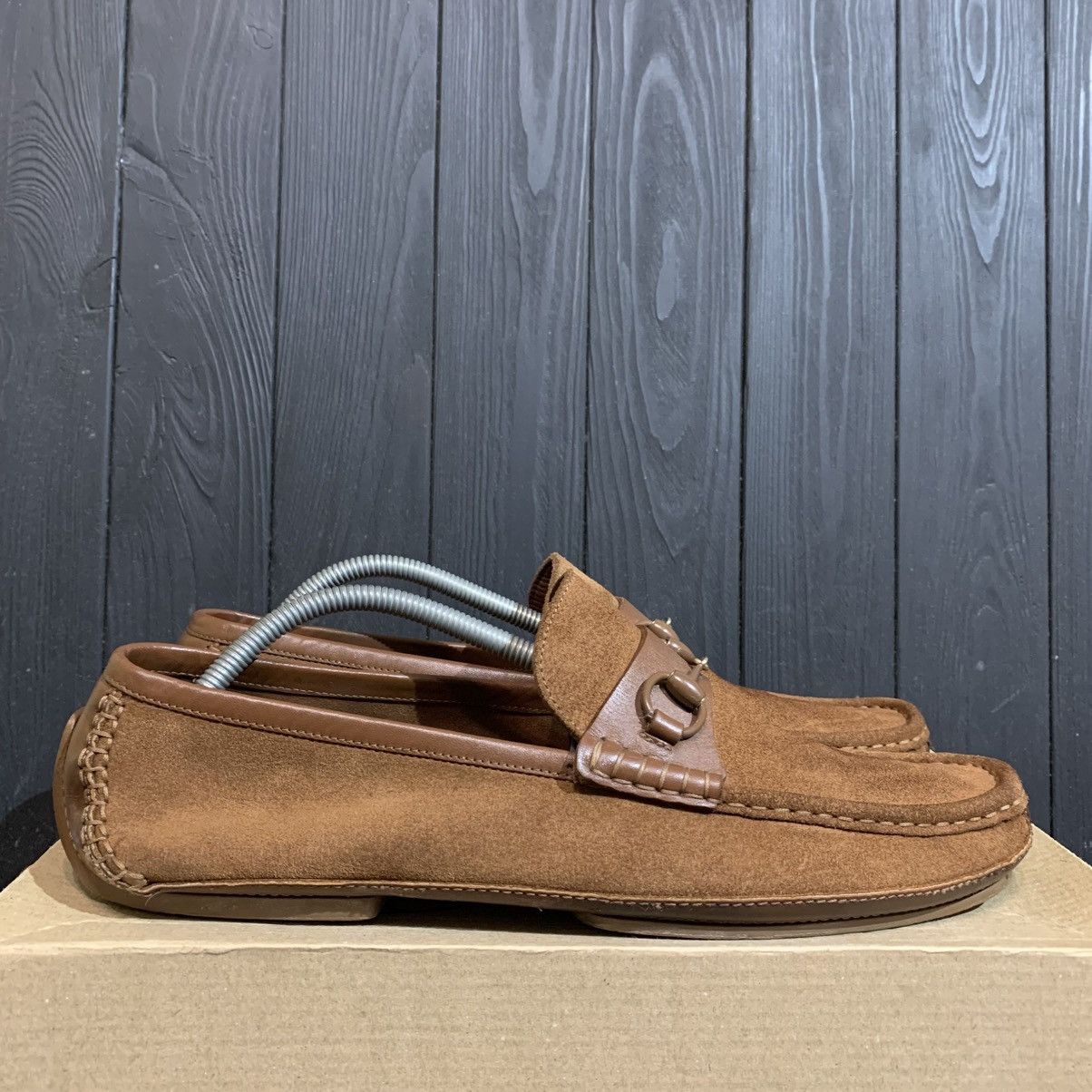 Gucci × Vintage Vintage Gucci Moccasin Suede Loafers Size 43.5 Size US 8.5 / EU 41-42 - 2 Thumbnail