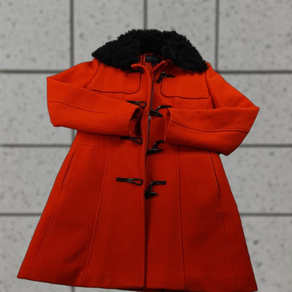Banana Republic Banana Republic Coat Womens XS Orange Wool Fur Collar Toggle Zip Overcoat Insulated Lined Pockets Full Zip Casual Vintage No Size XS / US 0-2 / IT 36-38 - 1 Thumbnail