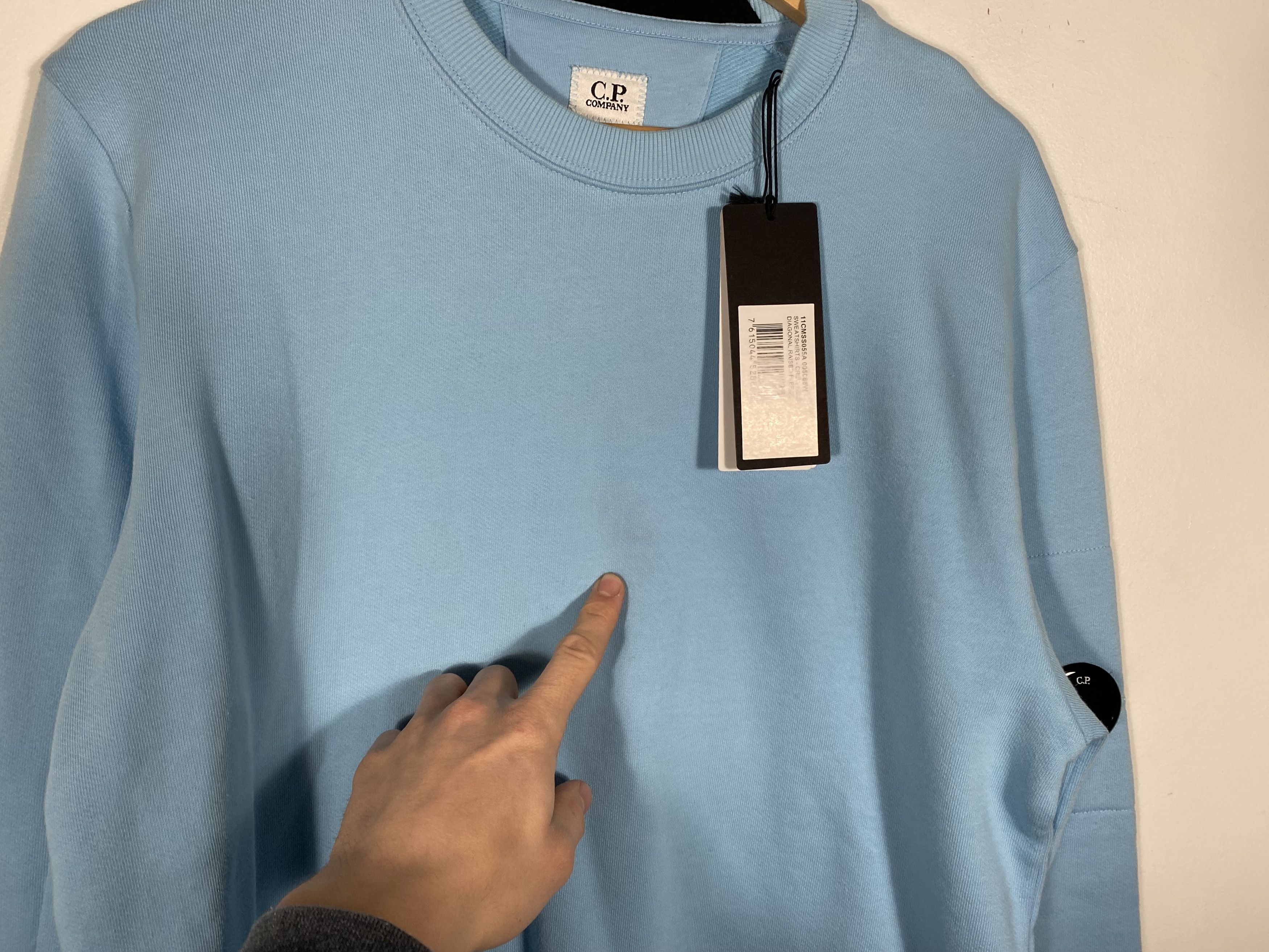 C.P. Company C.P. Company Diagonal Raised Fleece Lens Crewneck Blue Size US M / EU 48-50 / 2 - 6 Thumbnail