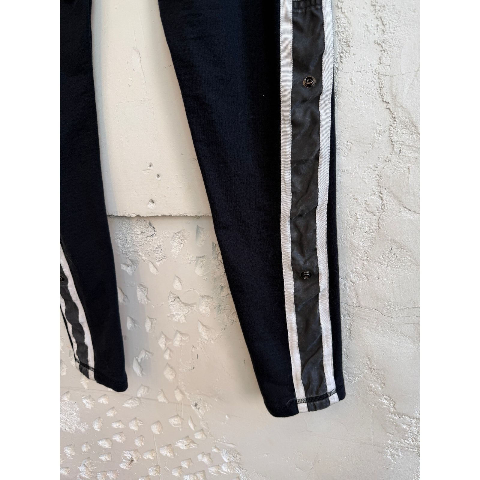 Greg Lauren Greg Lauren SAMPLE Black Fleece Long Pant with Nylon Stripe Size US 34 / EU 50 - 3 Thumbnail