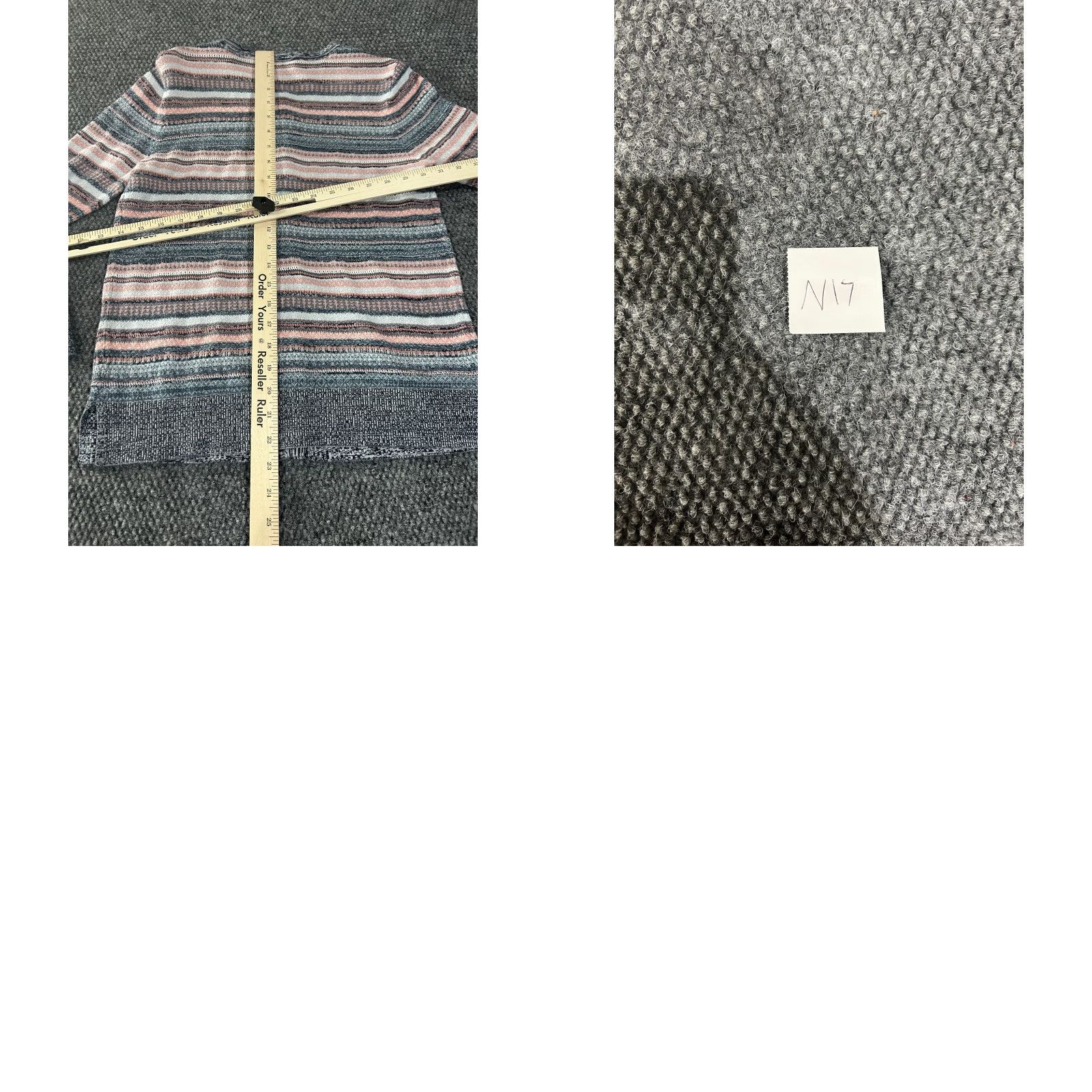 Loft LOFT Cardigan Sweater Womens Medium Gray Pink Striped Crew Neck Knit Button Front Raglan Sleeve Size M / US 6-8 / IT 42-44 - 8 Thumbnail