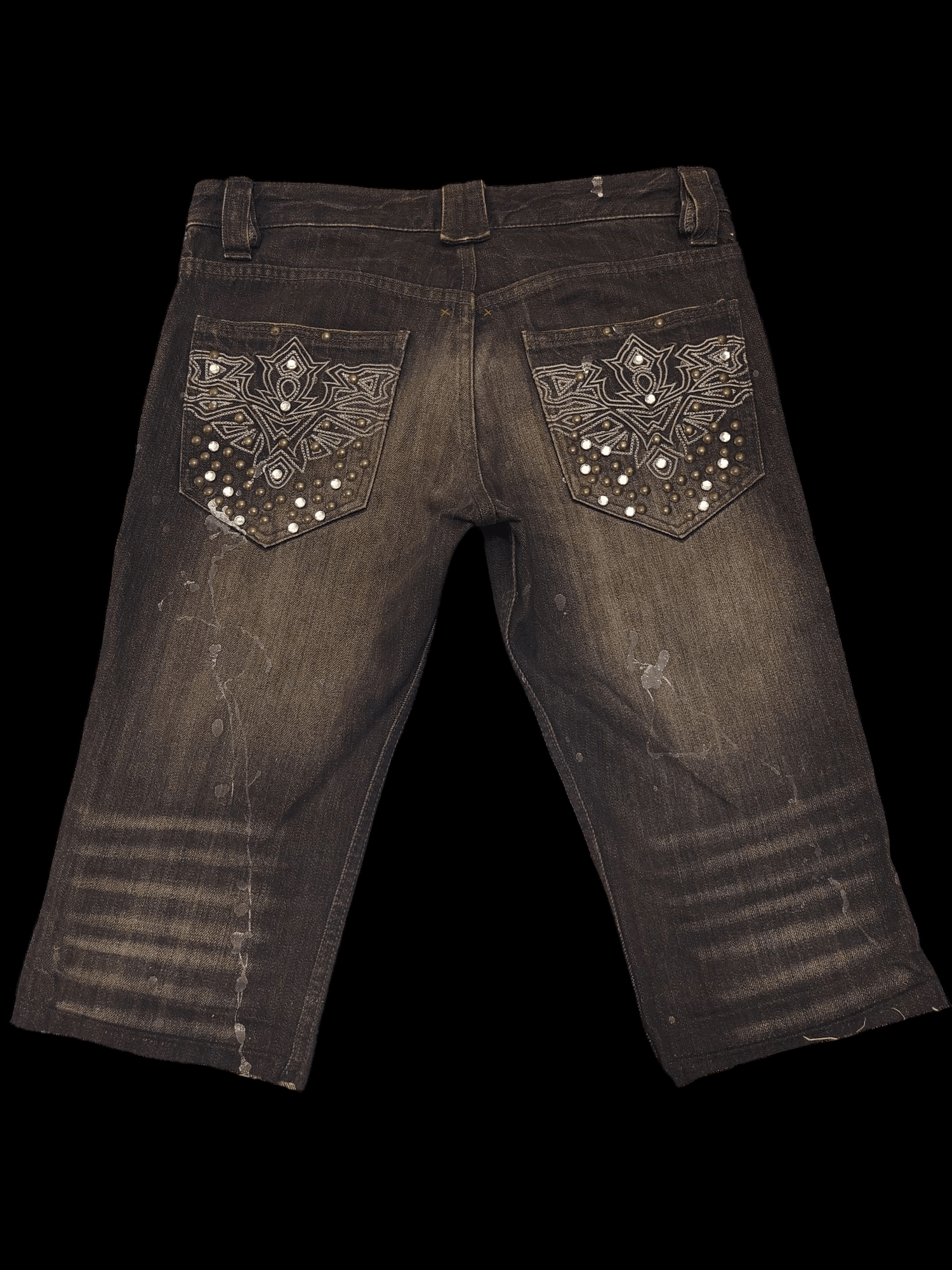 If Six Was Nine Rare!!! Japanese Semantic design Jeans Rhinenstone Pocket Size US 31 - 1 Thumbnail