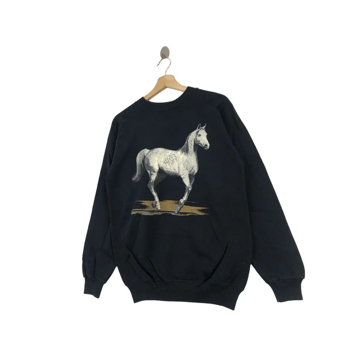 Vintage Vtg 90’ WILD HORSES ART Painting Mockup Sweatshirt Hanes Size M / US 6-8 / IT 42-44 - 3 Thumbnail