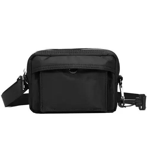 Nylon Small Shoulder Crossbody Bag For Men in Black