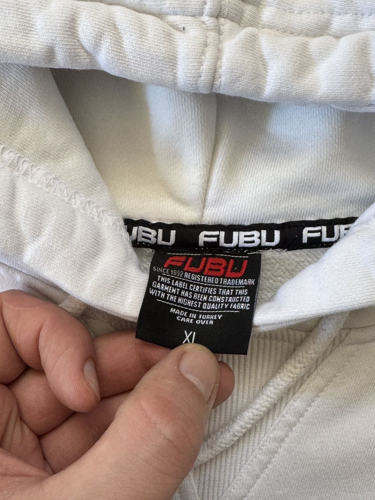 Fubu Vintage Fubu Oversized White Boxy Fit Hoodie Size US XL / EU 56 / 4 - 4 Thumbnail