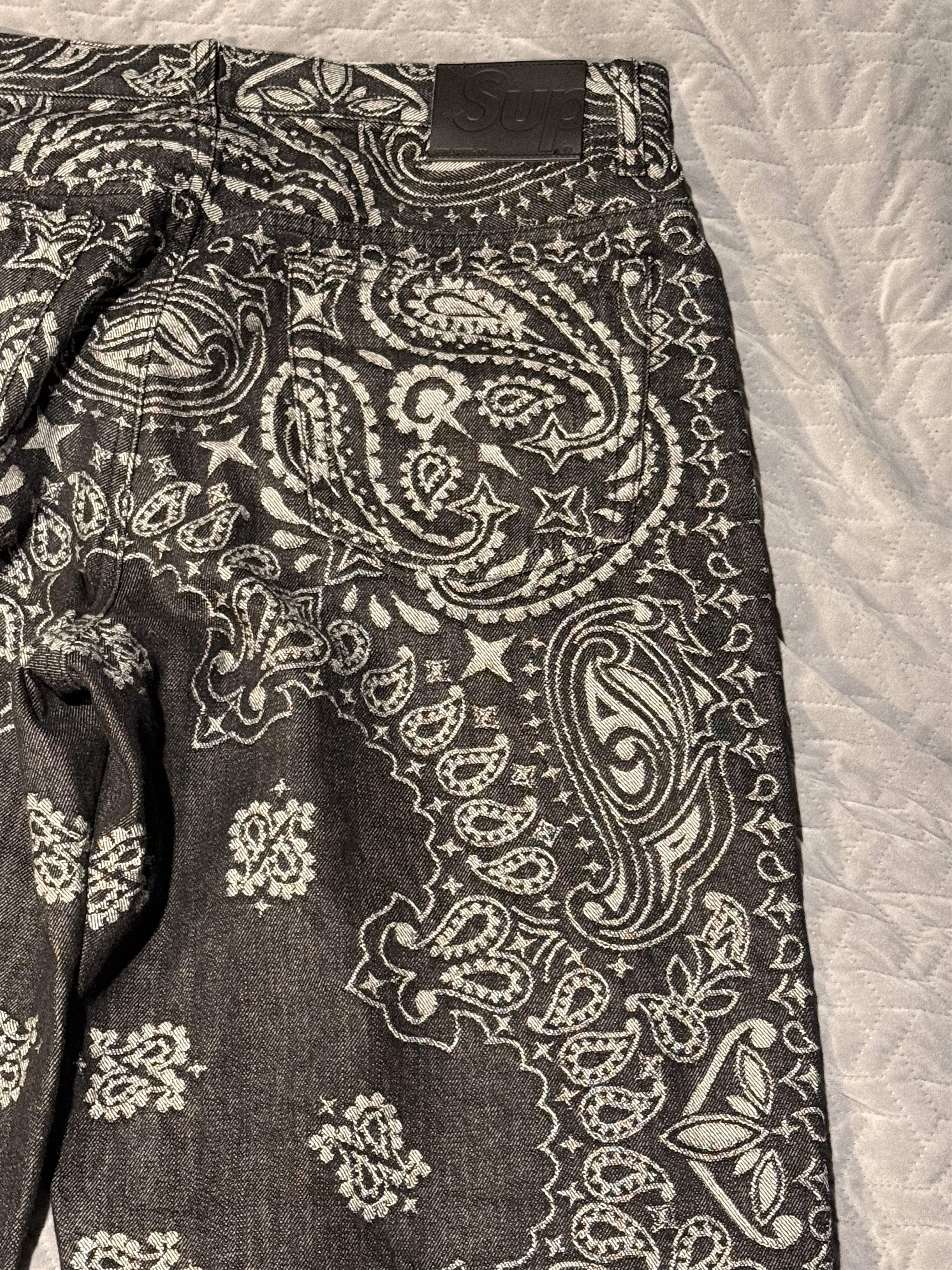 Supreme Supreme Paisley Jacquard Jeans Black Grey Size US 32 / EU 48 - 3 Thumbnail