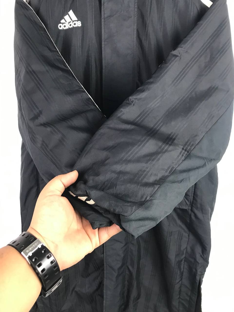 Adidas × Japanese Brand × Vintage Rare Design Adidas Long Jacket Full Zipper Size US L / EU 52-54 / 3 - 7 Thumbnail