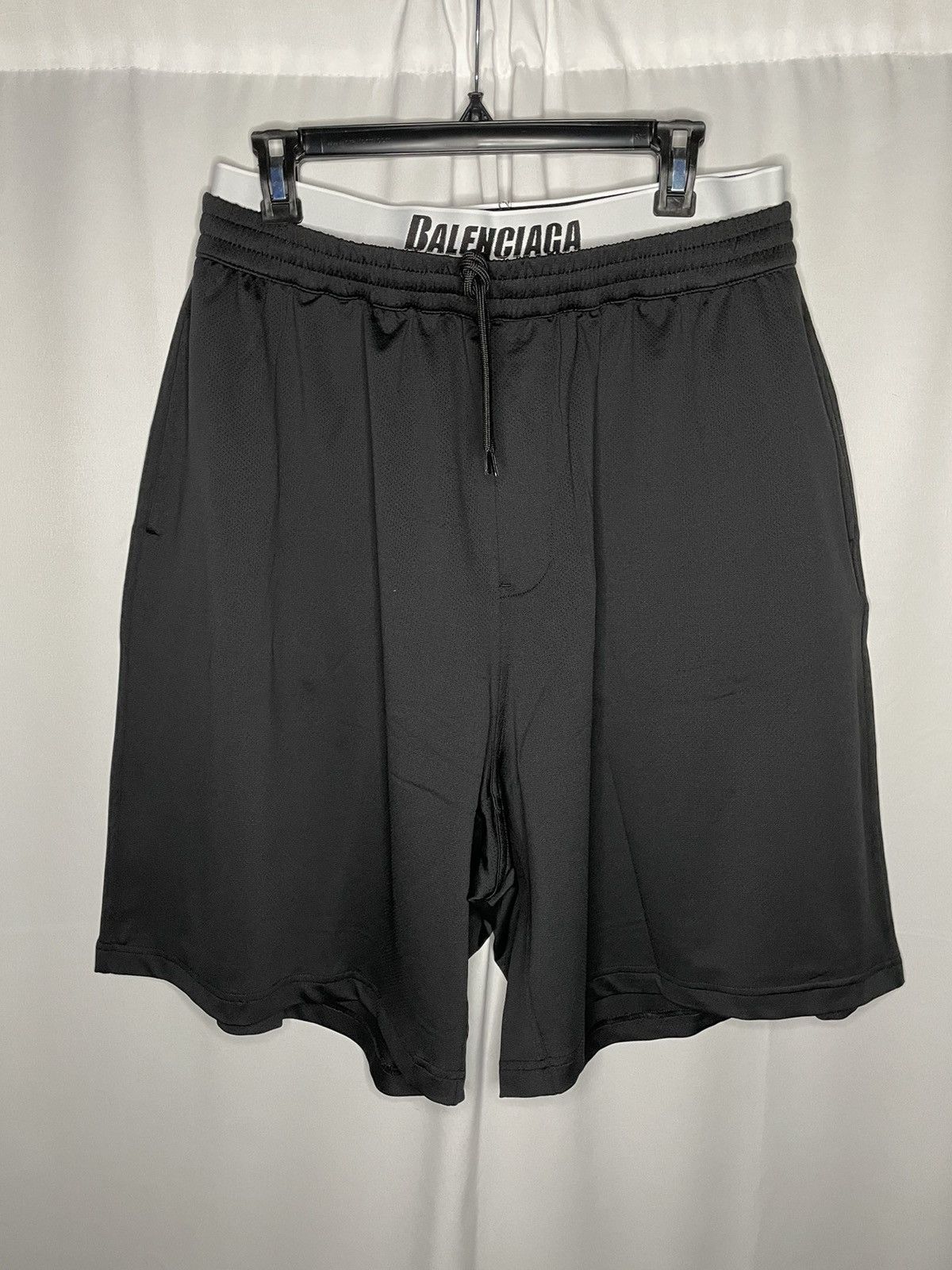 image of Balenciaga Mesh Boxer Shorts in Black, Men's (Size 36)