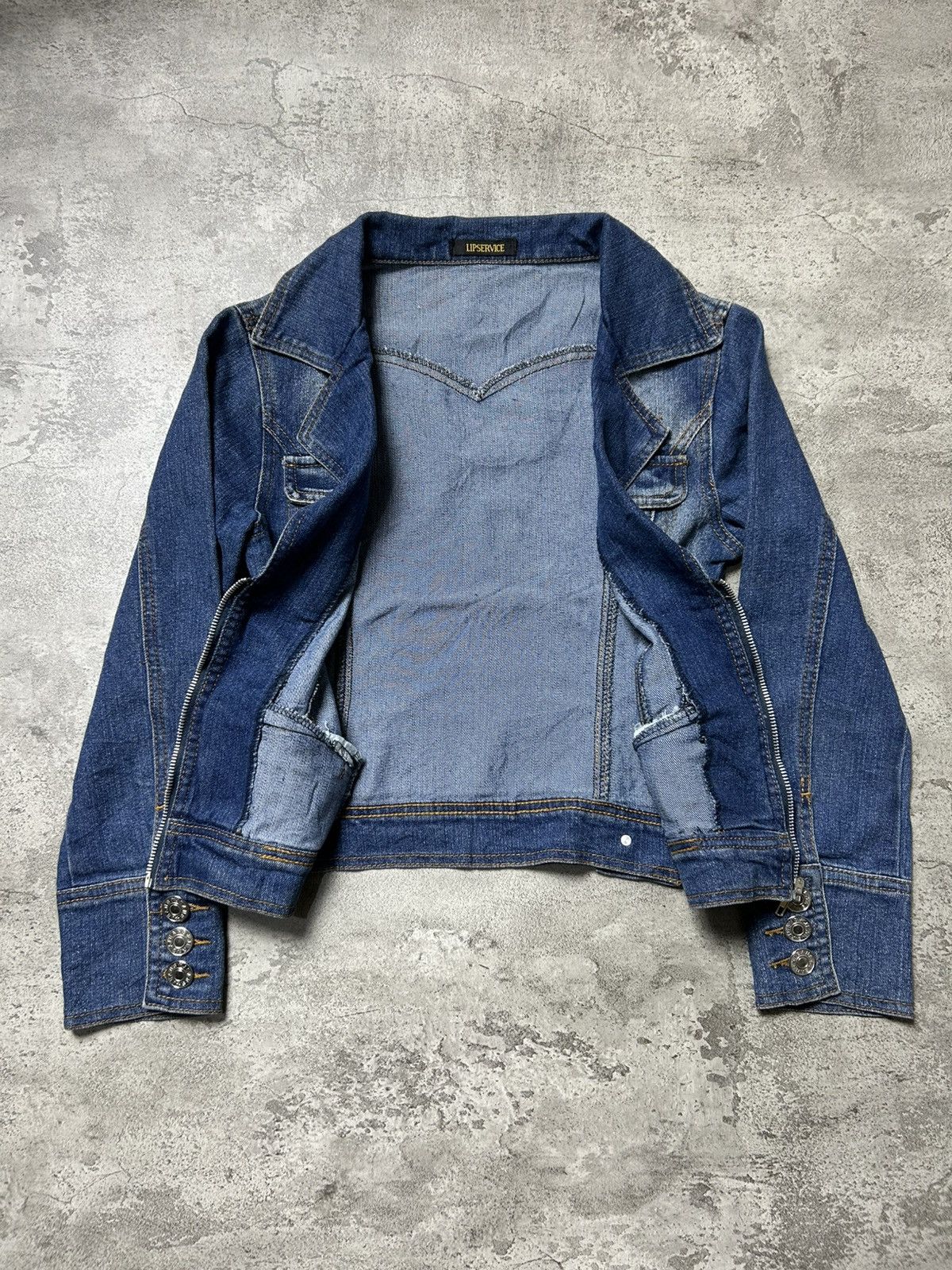 Lip Service 2000s Lip Service Vkei Denim Jacket Size XS / US 0-2 / IT 36-38 - 4 Thumbnail