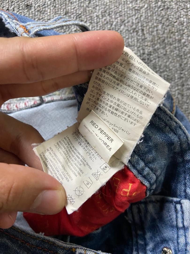 Japanese Brand Vintage Red Pepper Denim Flare Distressed Jeans (184) Size US 30 / EU 46 - 5 Thumbnail