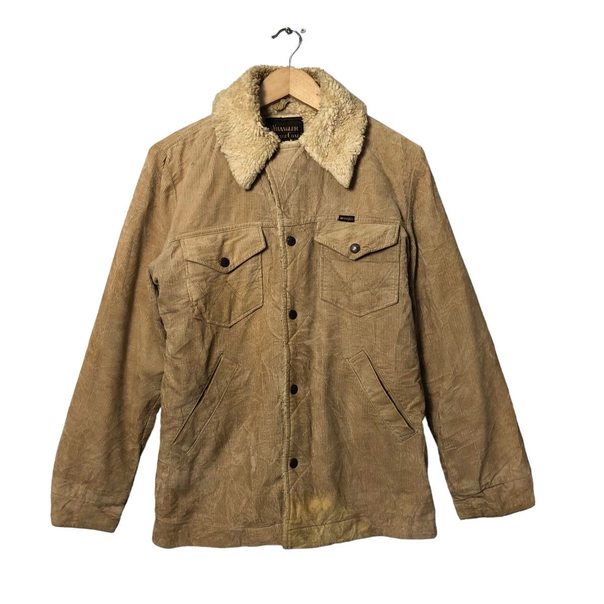 image of Corduroi Club x Vintage Wrangler Wrange Coat Multipocket Sherpa Jacket in Beige, Men's (Size Medium