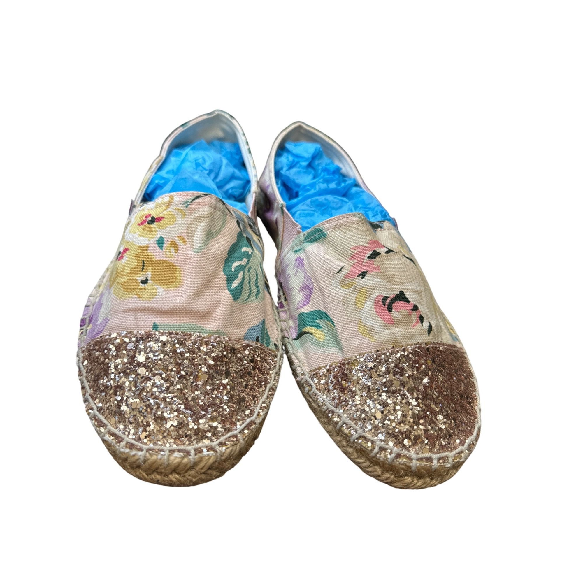 Designer Cath Kidston Womens Floral Glitter Espadrilles Size 7 Size US 7 / IT 37 - 1 Thumbnail
